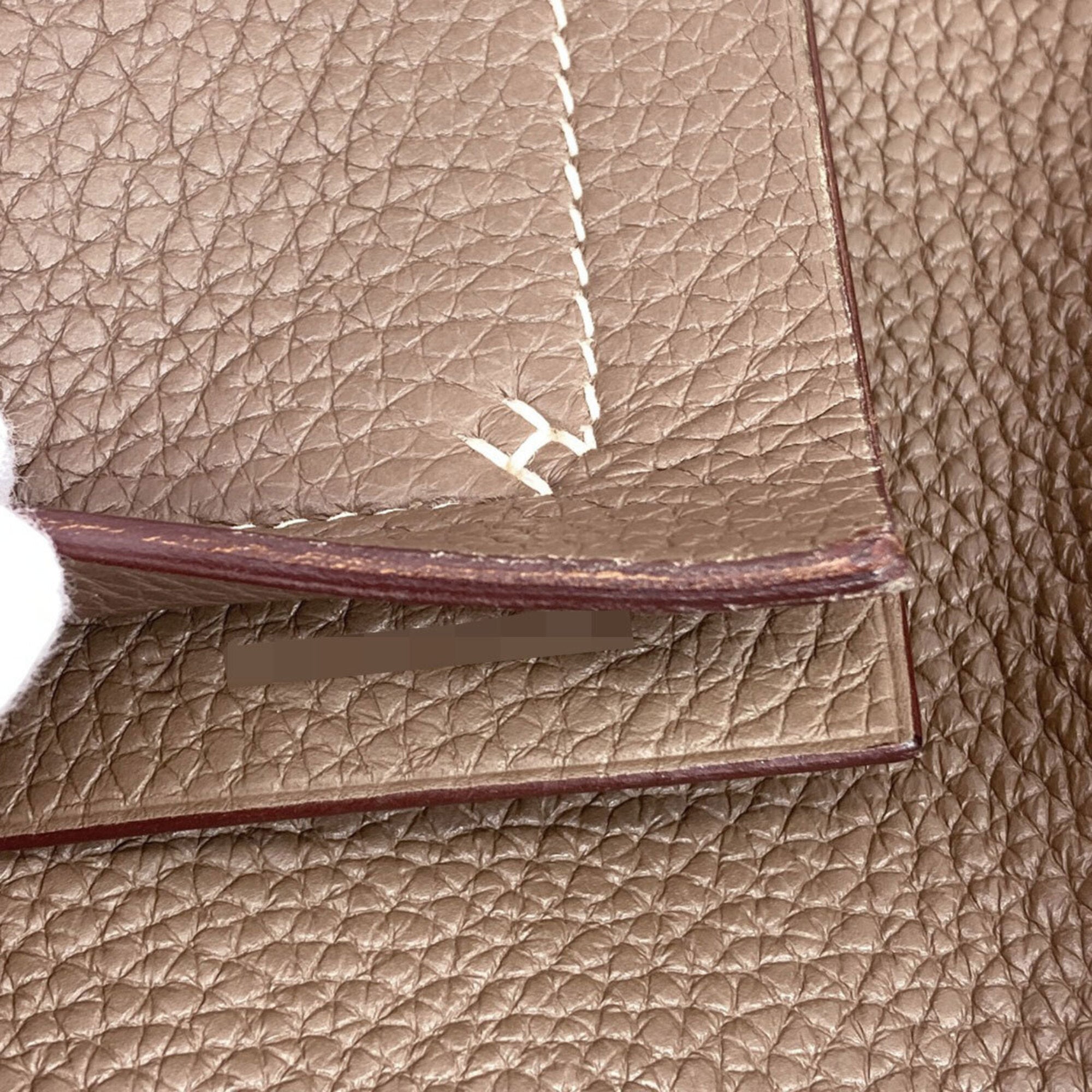 Hermes Grayish Taurillon Clemence Leather Tote Bag (Pre-Owned)
