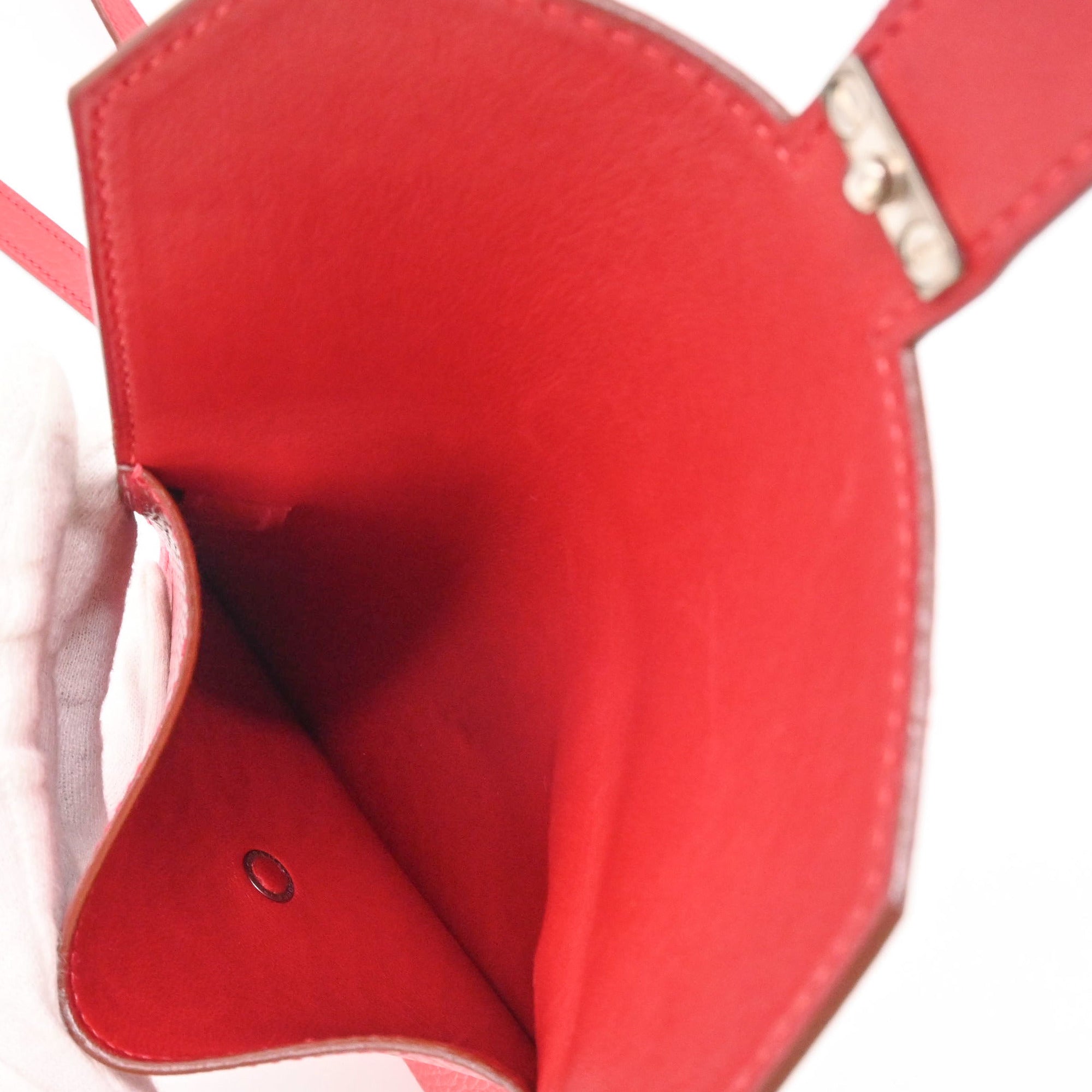 Hermes Red Color Ardennes Leather Pochette Shoulder Bag (Pre-Owned)