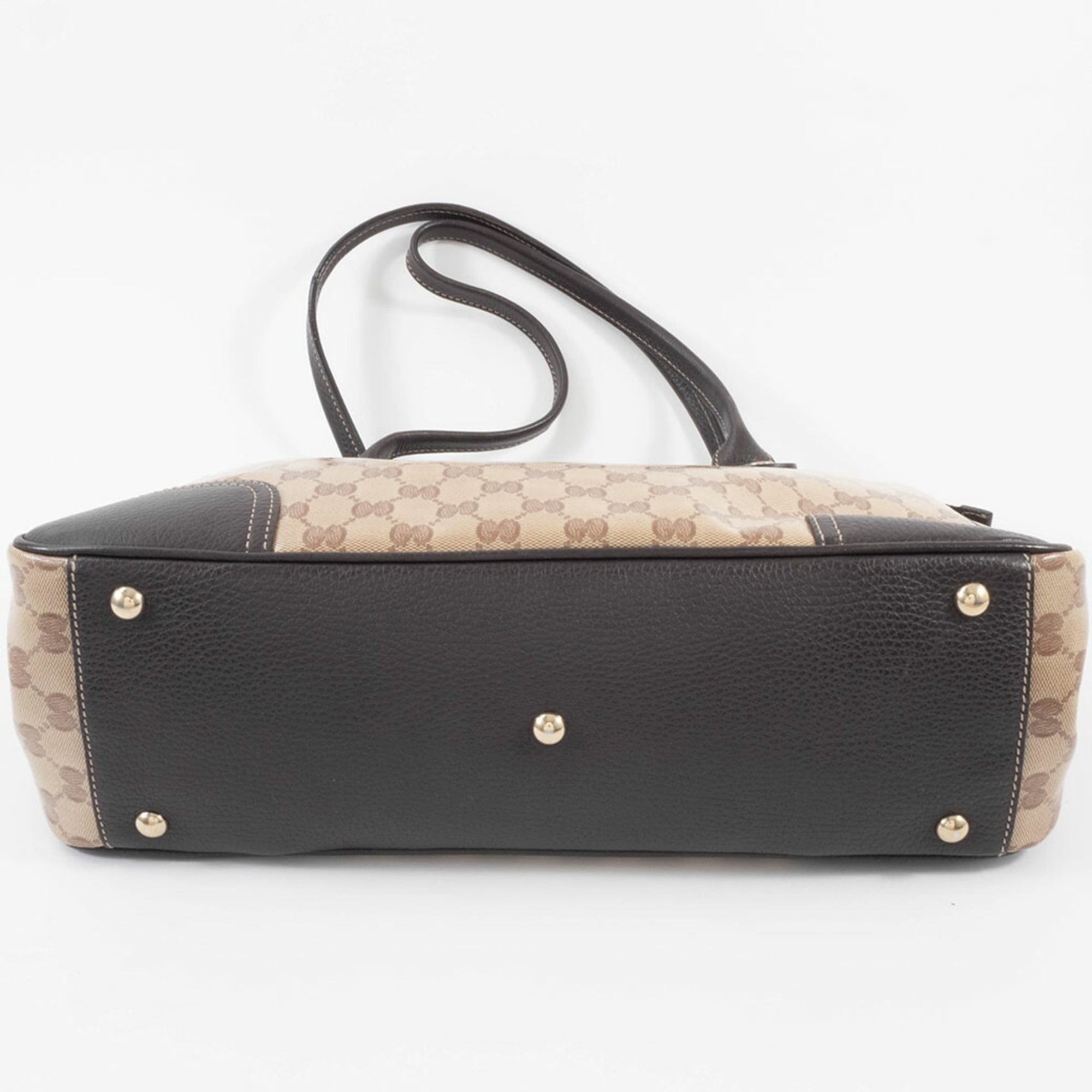 Gucci Gg Crystal Beige Brown Pvc Leather Tote Bag (Pre-Owned)