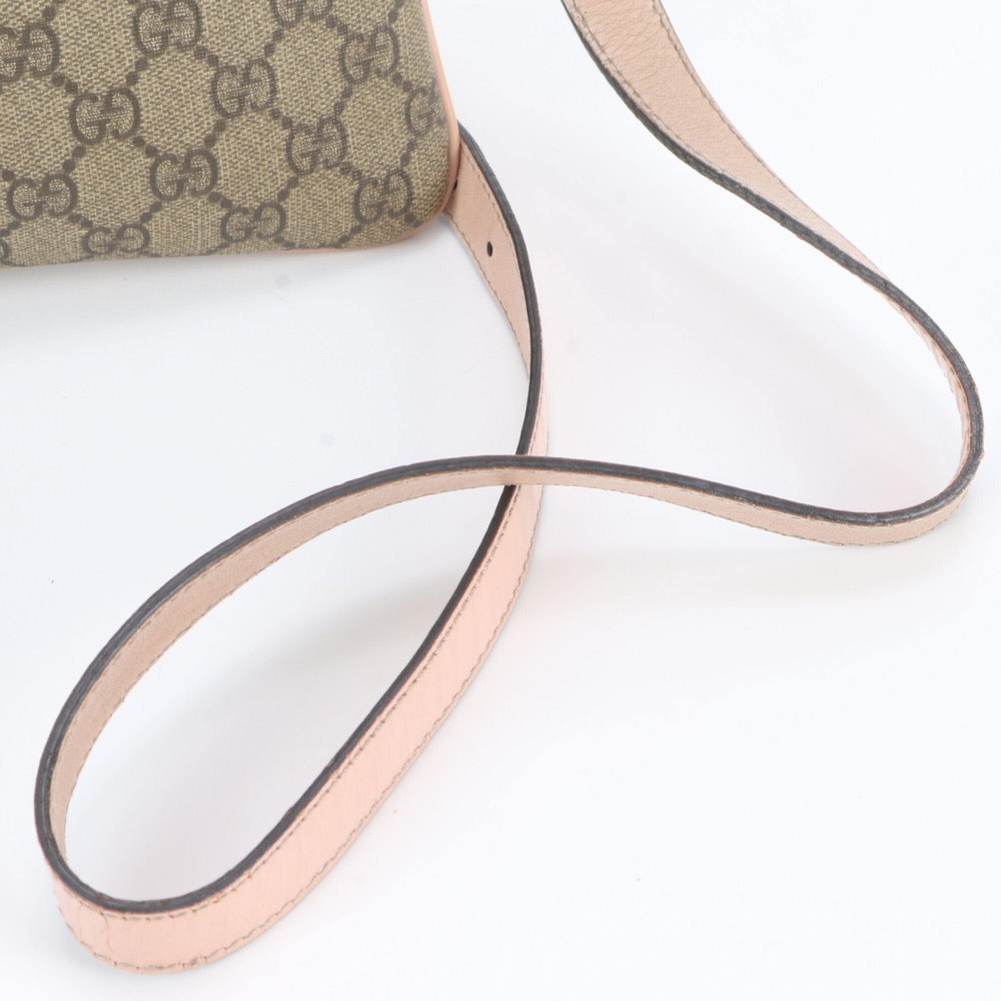 Gucci Beige Leather Coated Canvas Handbag Shoulder Bag Tote Bag (Pre-Owned)
