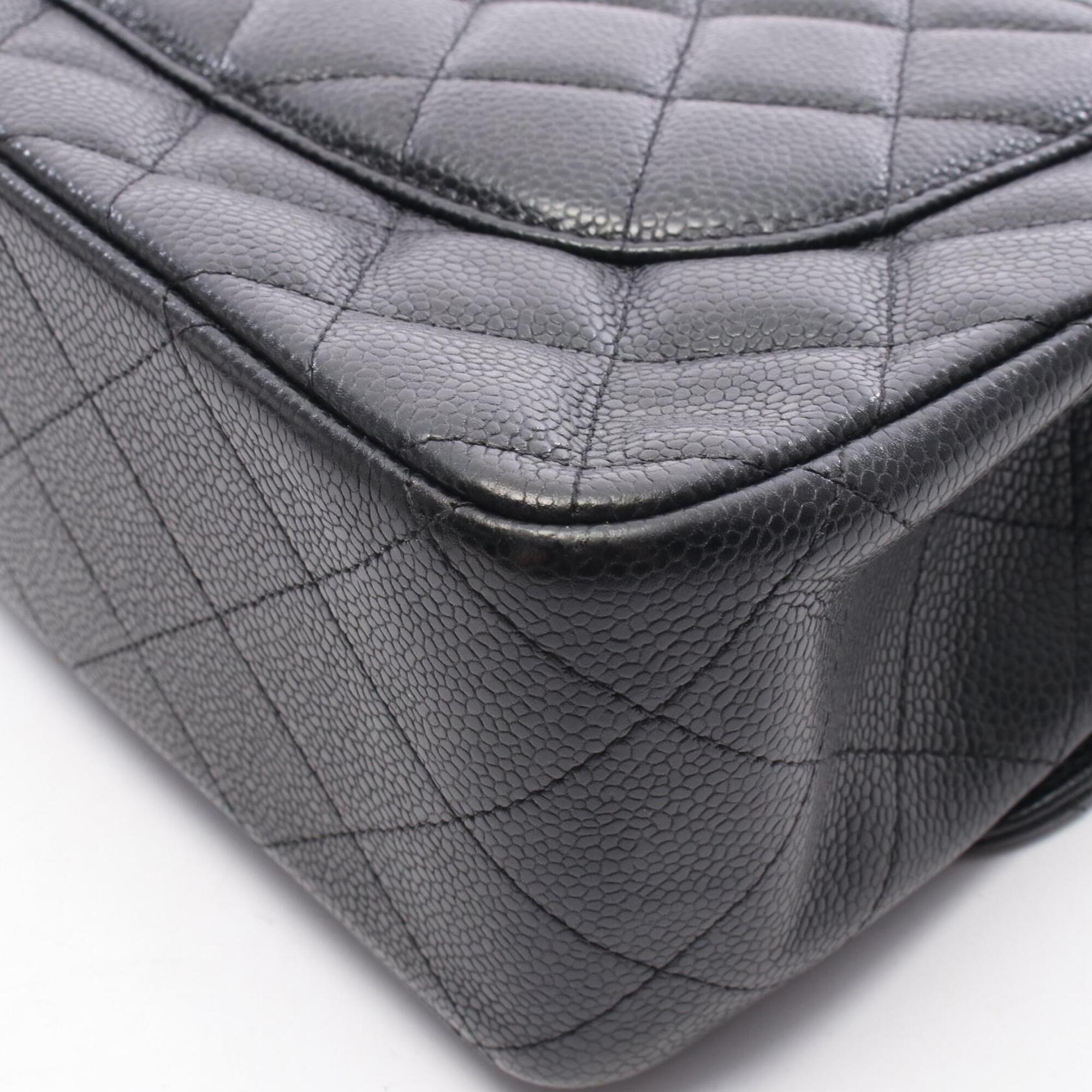 Chanel Black Grained Calfskin Handbag Shoulder Bag (Pre-Owned)