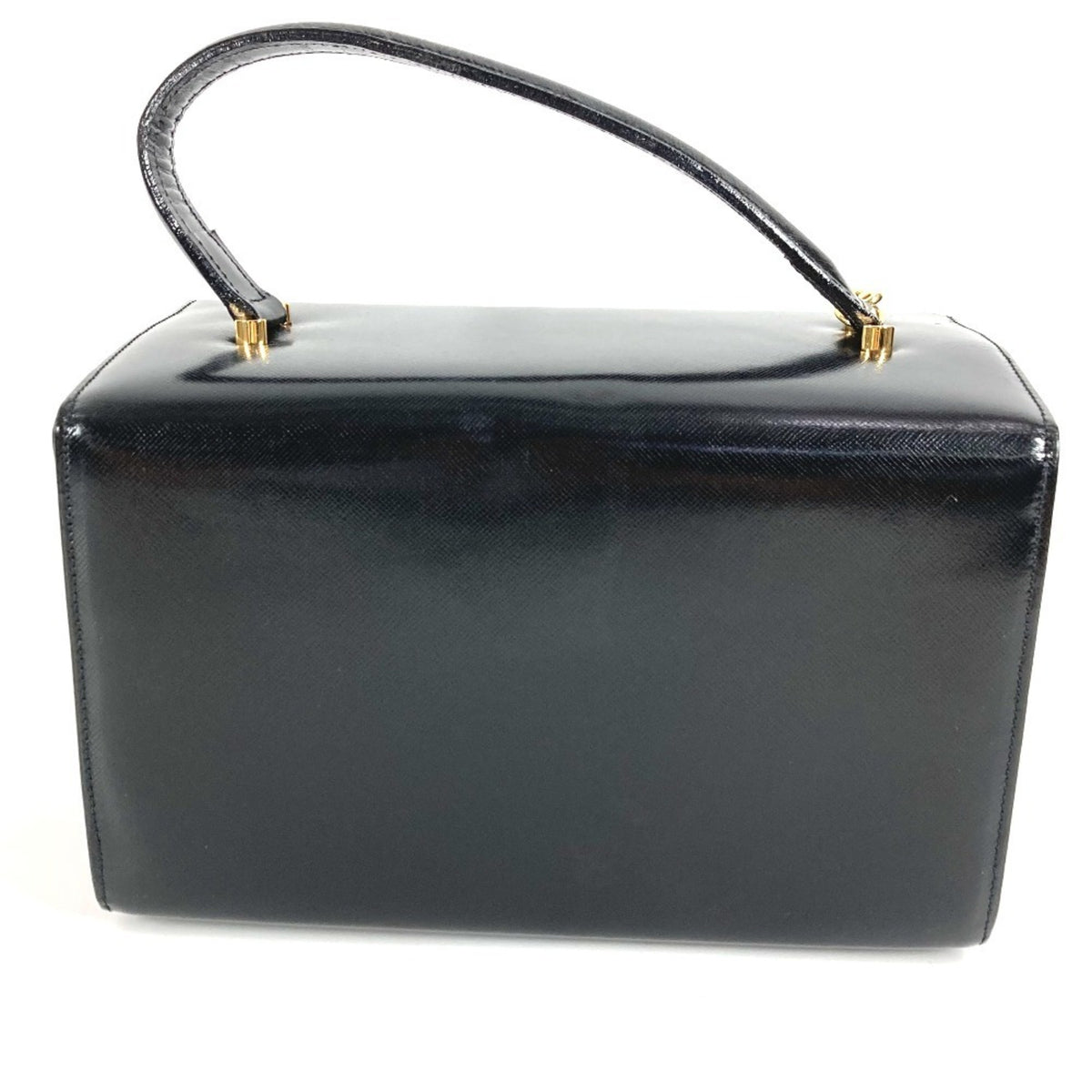 Versace Black Leather Handbag Vanity Bag (Pre-Owned)