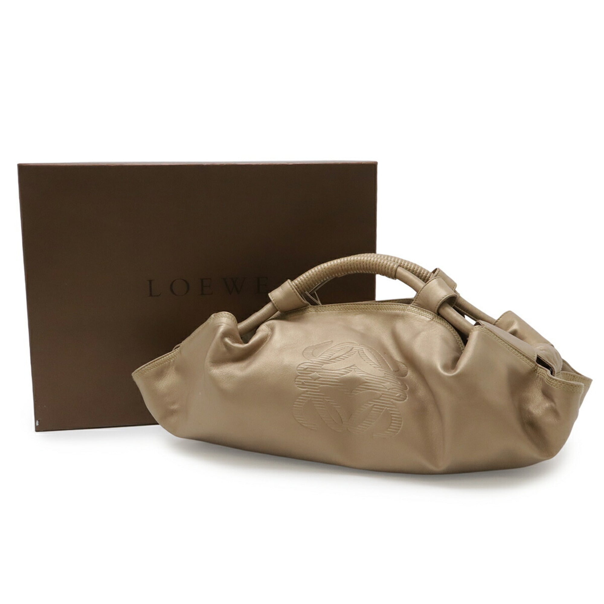 Loewe Nappa Aire Champagne Gold Nappa Leather Handbag (Pre-Owned)