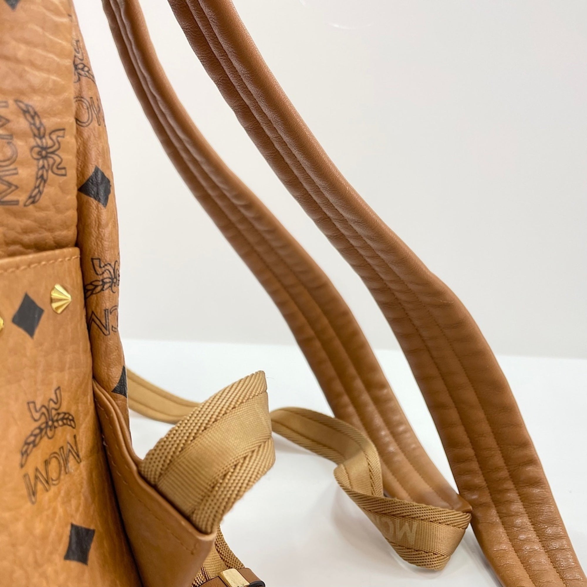 Mcm Beige Coated Canvas Backpack (Pre-Owned)