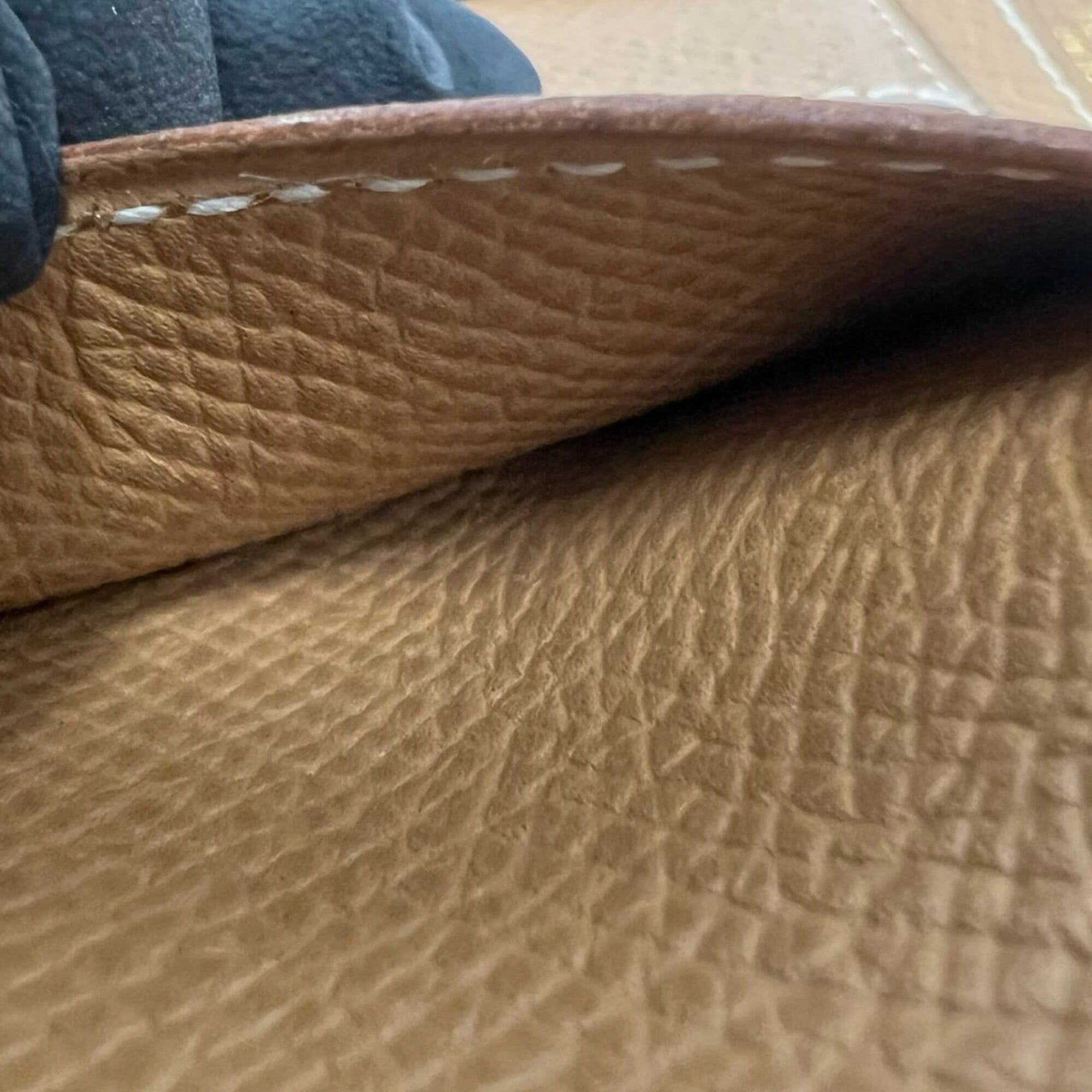Hermes Brown Courchevel Leather Long Wallet (Bi-Fold) (Pre-Owned)