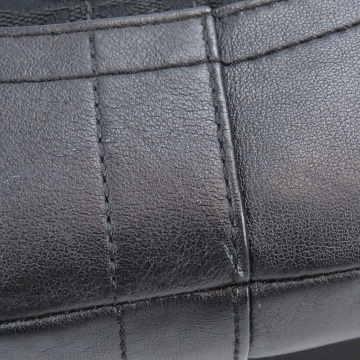 Coach Black Canvas Leather Shoulder Bag (Pre-Owned)