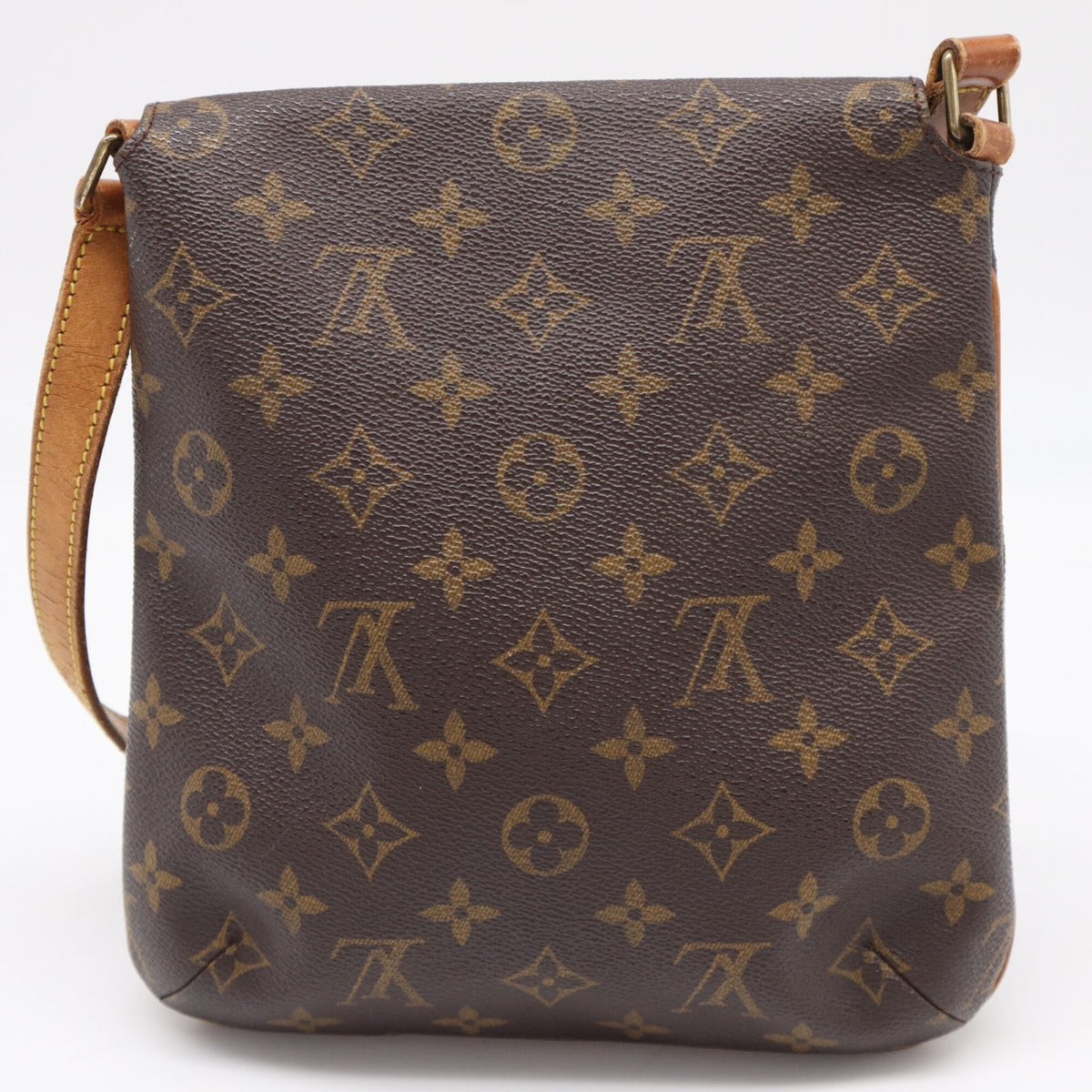 Louis Vuitton Beige Brown Monogram Coated Canvas Leather Shoulder Bag (Pre-Owned)