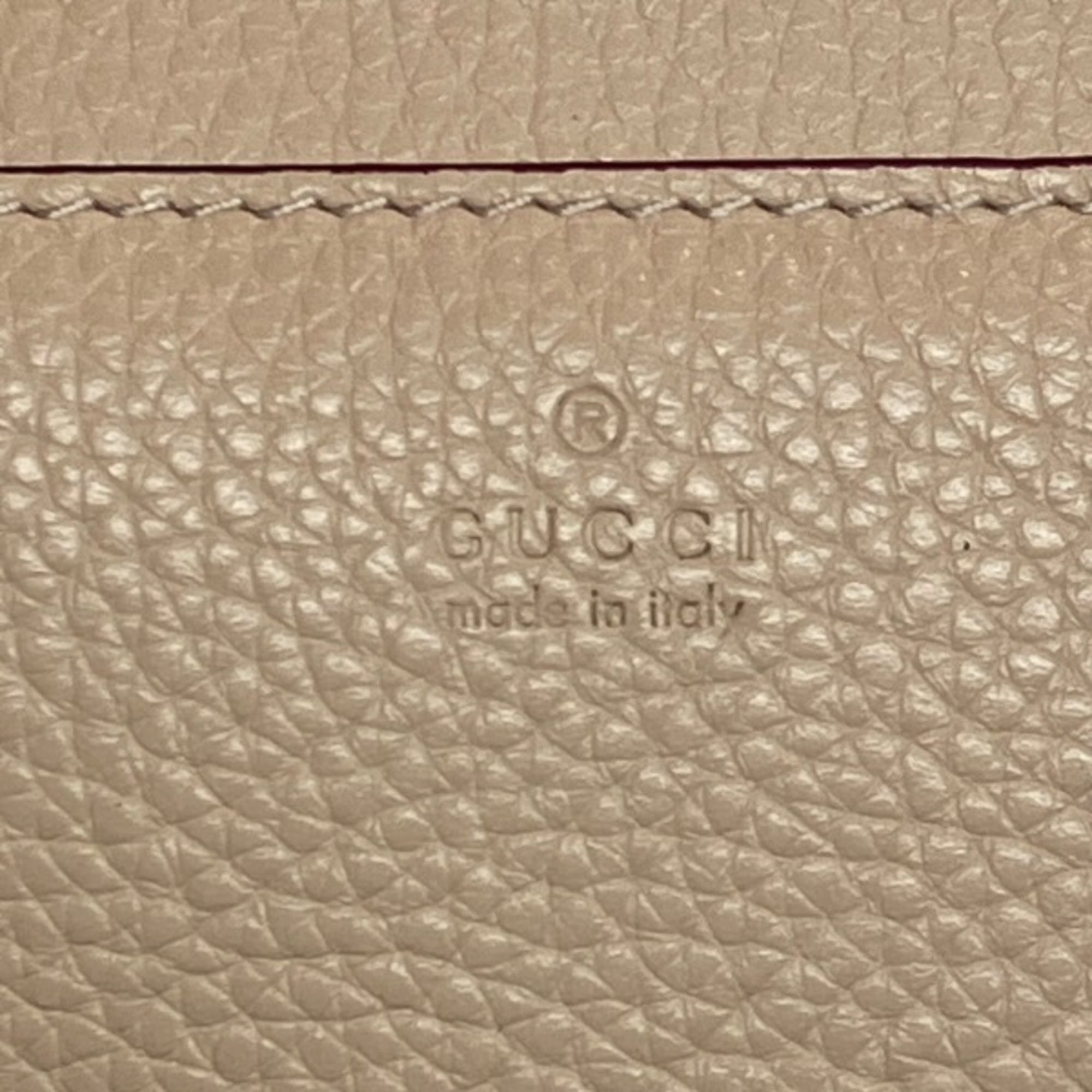 Gucci Brown Pink Leather Wallet (Tri-Fold) (Pre-Owned)