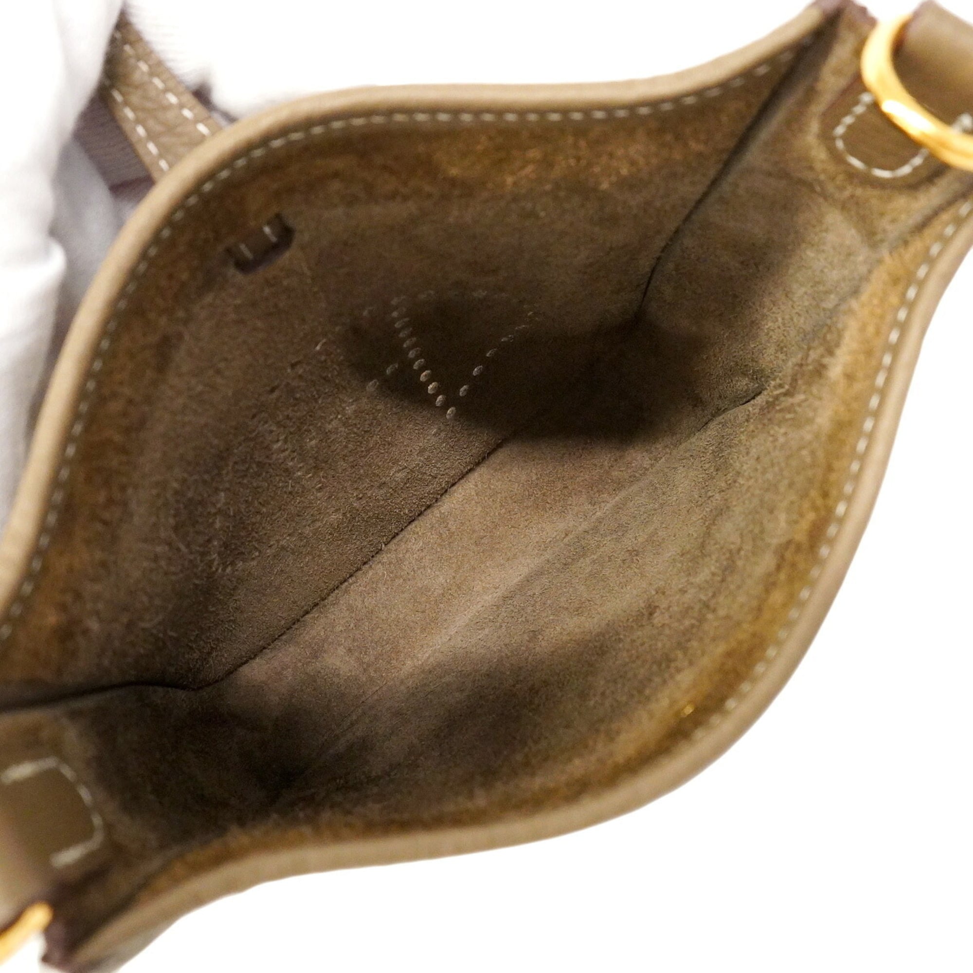 Hermes Etoupe Gray Taurillon Clemence Leather Shoulder Bag (Pre-Owned)