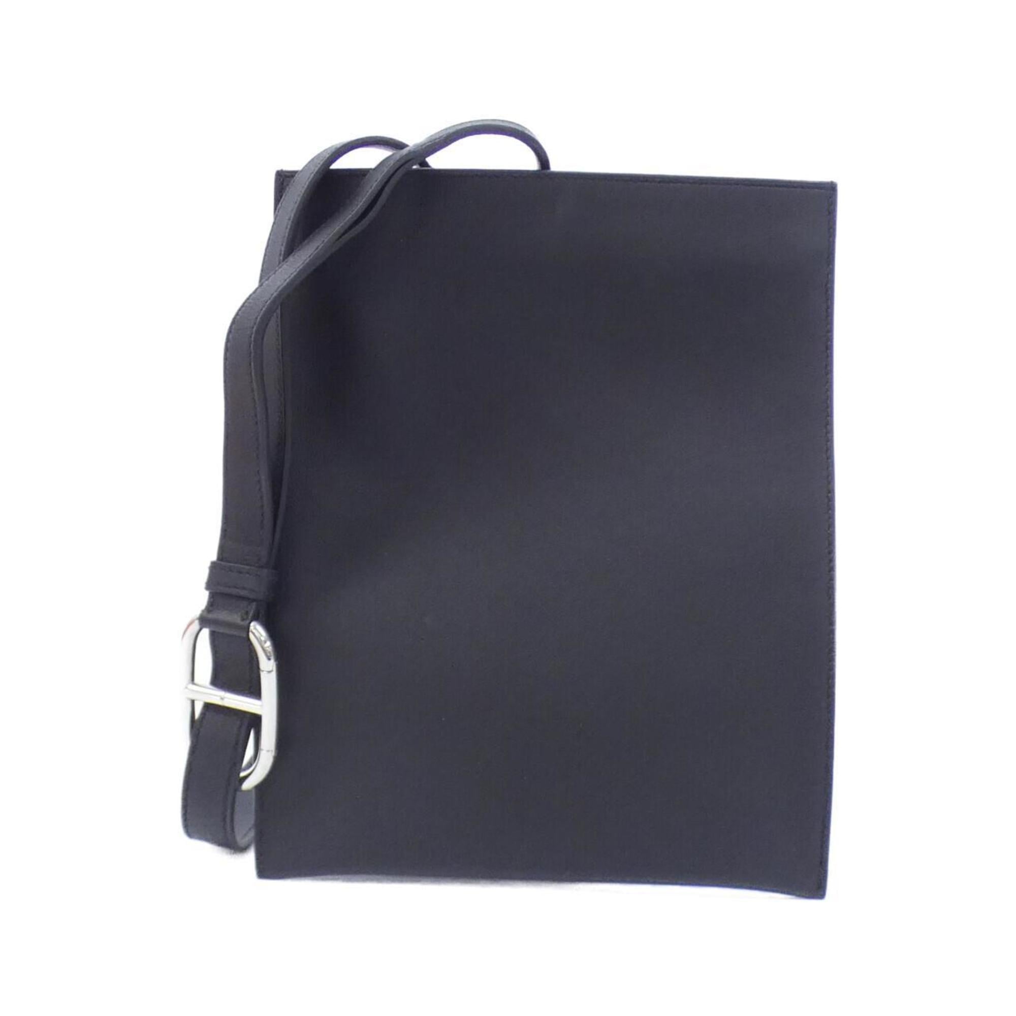 Hermes Black Swift Leather Chain/Shoulder Wallet (Pre-Owned)