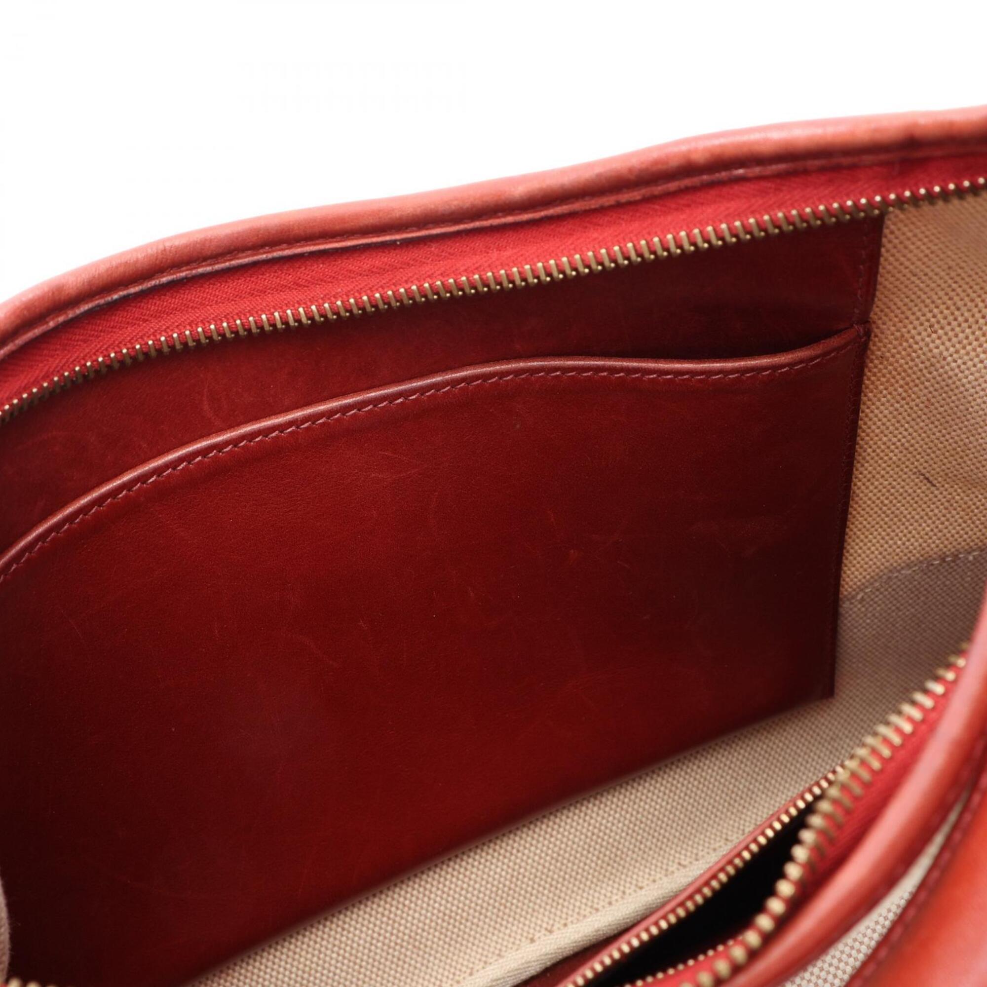 Hermes Bordeaux Ecru Ivory Toile H Handbag Shoulder Bag (Pre-Owned)