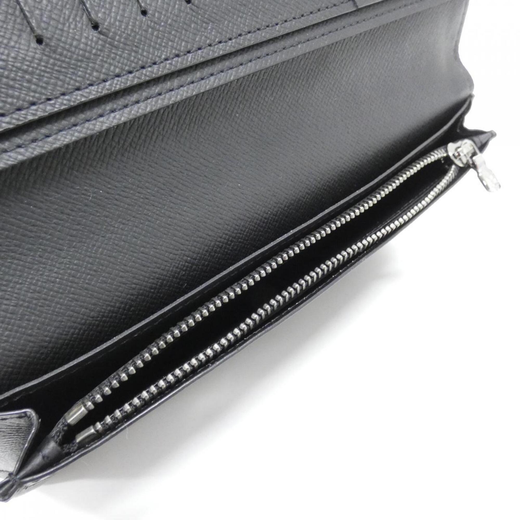 Louis Vuitton Black Coated Canvas Long Wallet (Bi-Fold) (Pre-Owned)