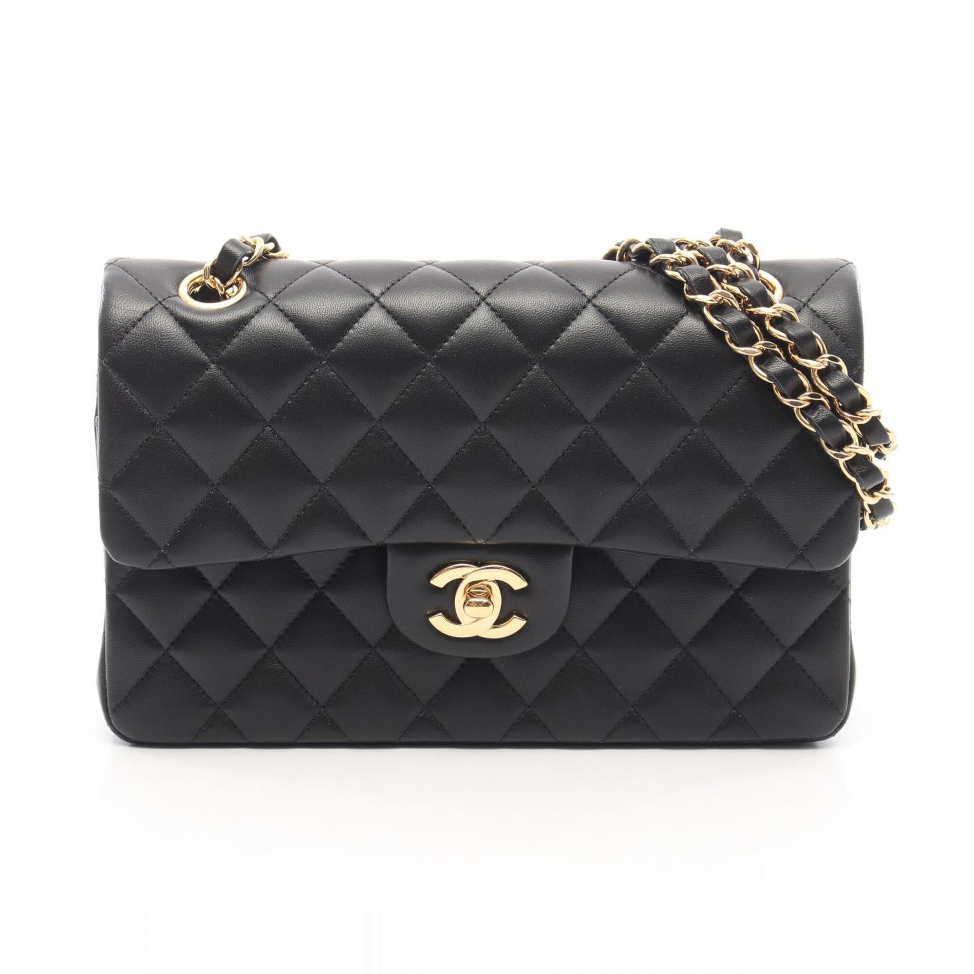 Chanel Black Leather Handbag Shoulder Bag (Pre-Owned)