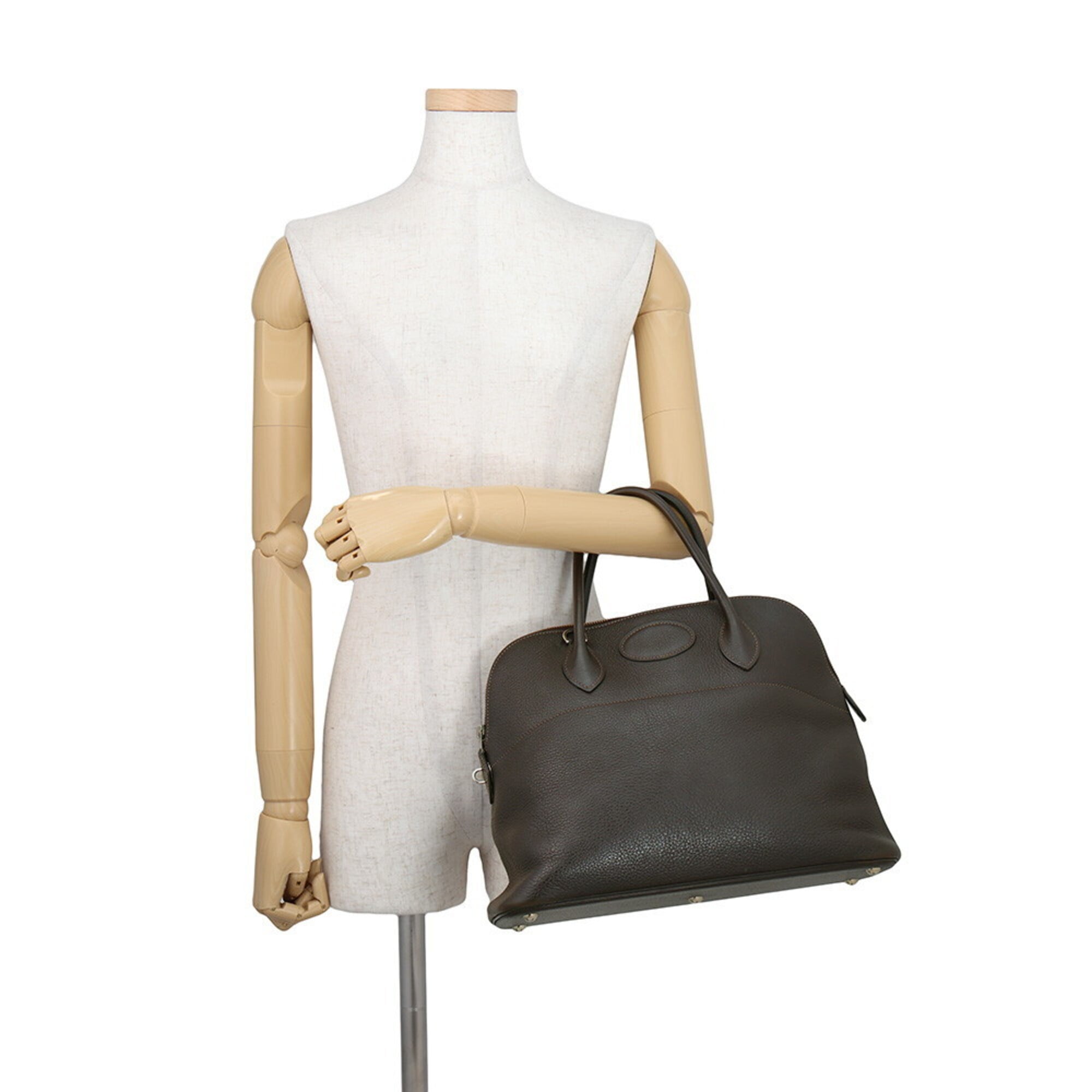 Hermes Cacao Taurillon Clemence Leather Handbag Shoulder Bag (Pre-Owned)