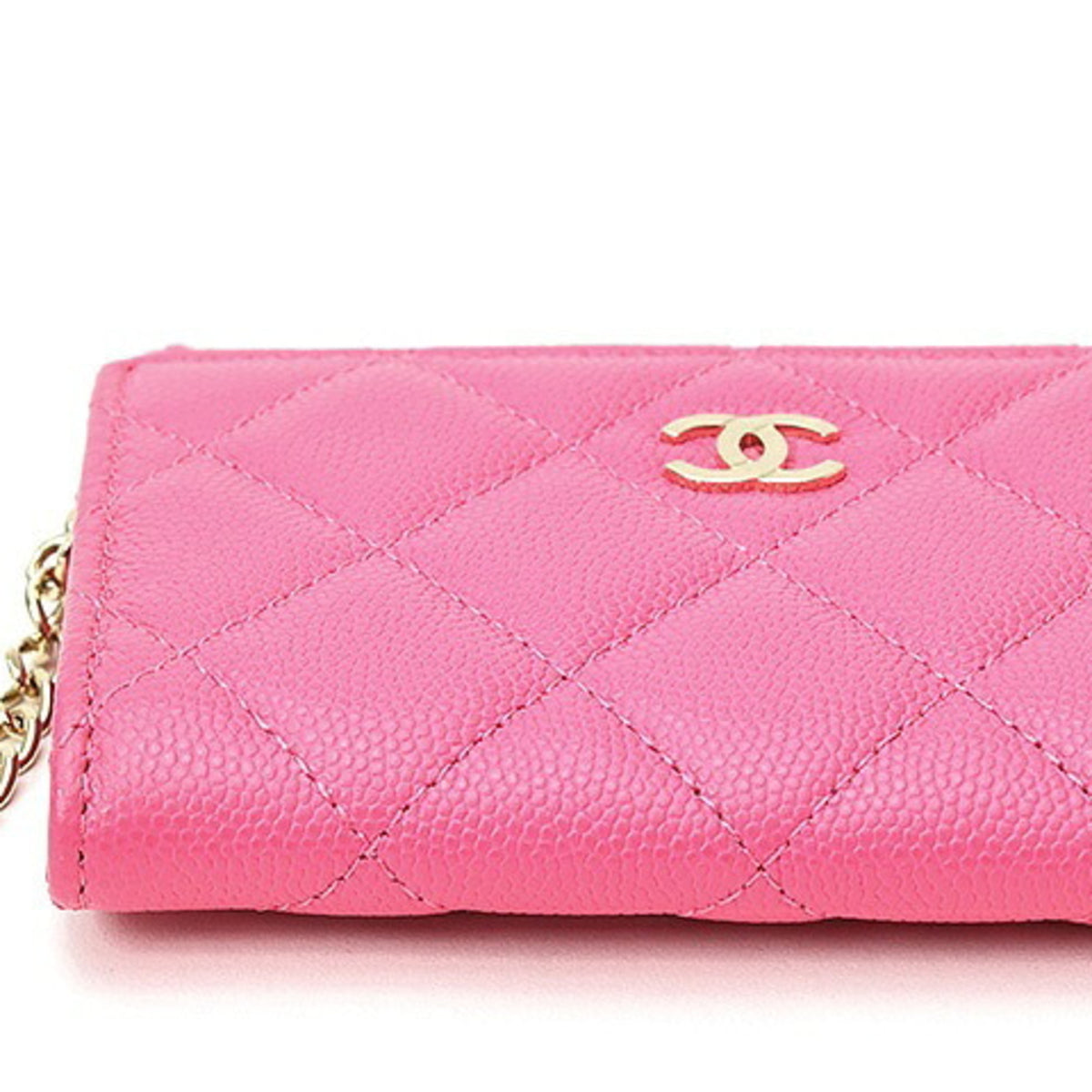 Chanel Pink Grained Calfskin Coin Purse/Coin Case (Pre-Owned)