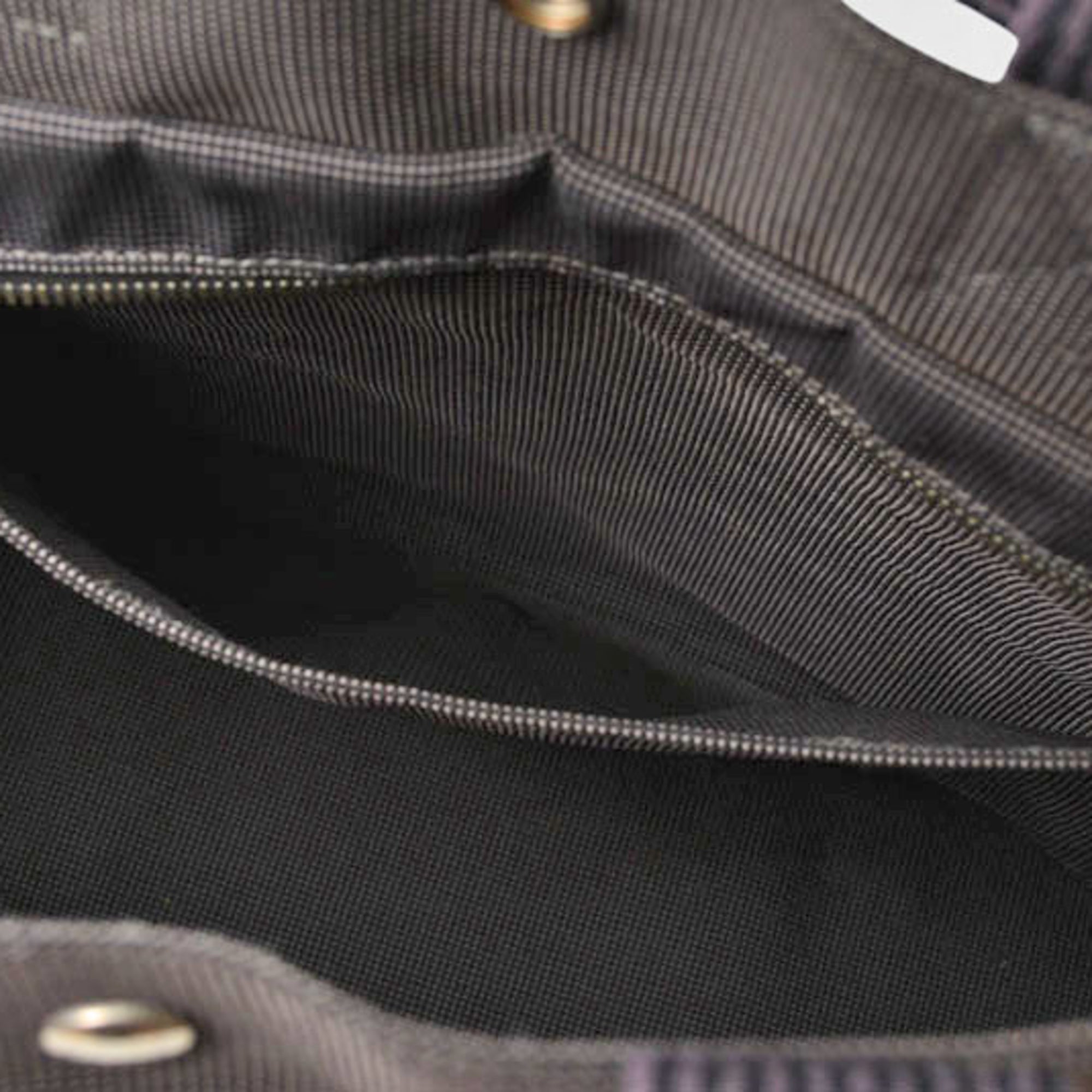 Hermes Her Line Gray Canvas Handbag Tote Bag (Pre-Owned)