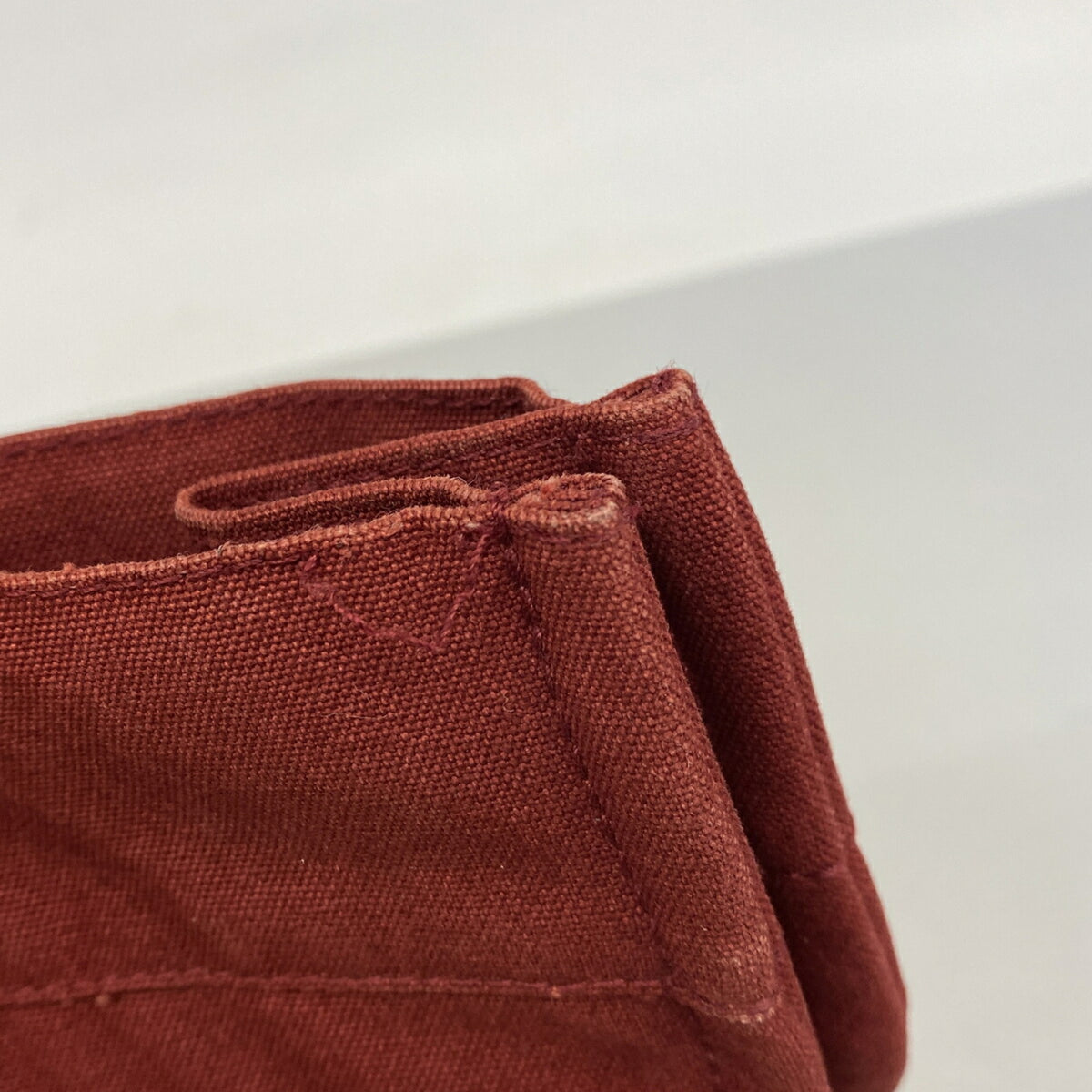 Hermes Red Color Canvas Tote Bag (Pre-Owned)