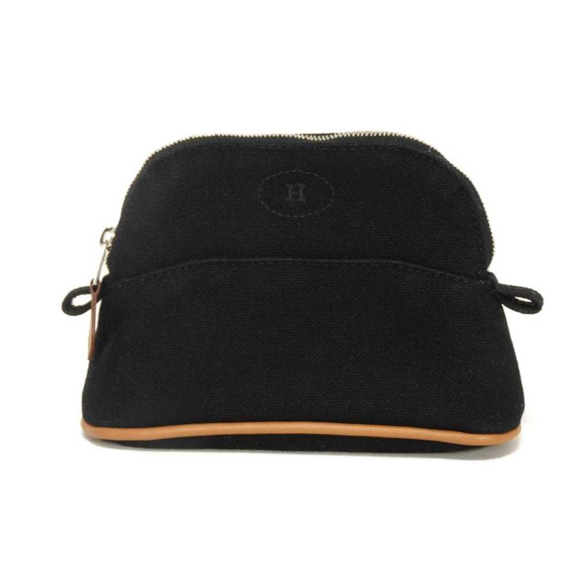 Hermes Black Orange Cotton Clutch Bag Pouch (Pre-Owned)