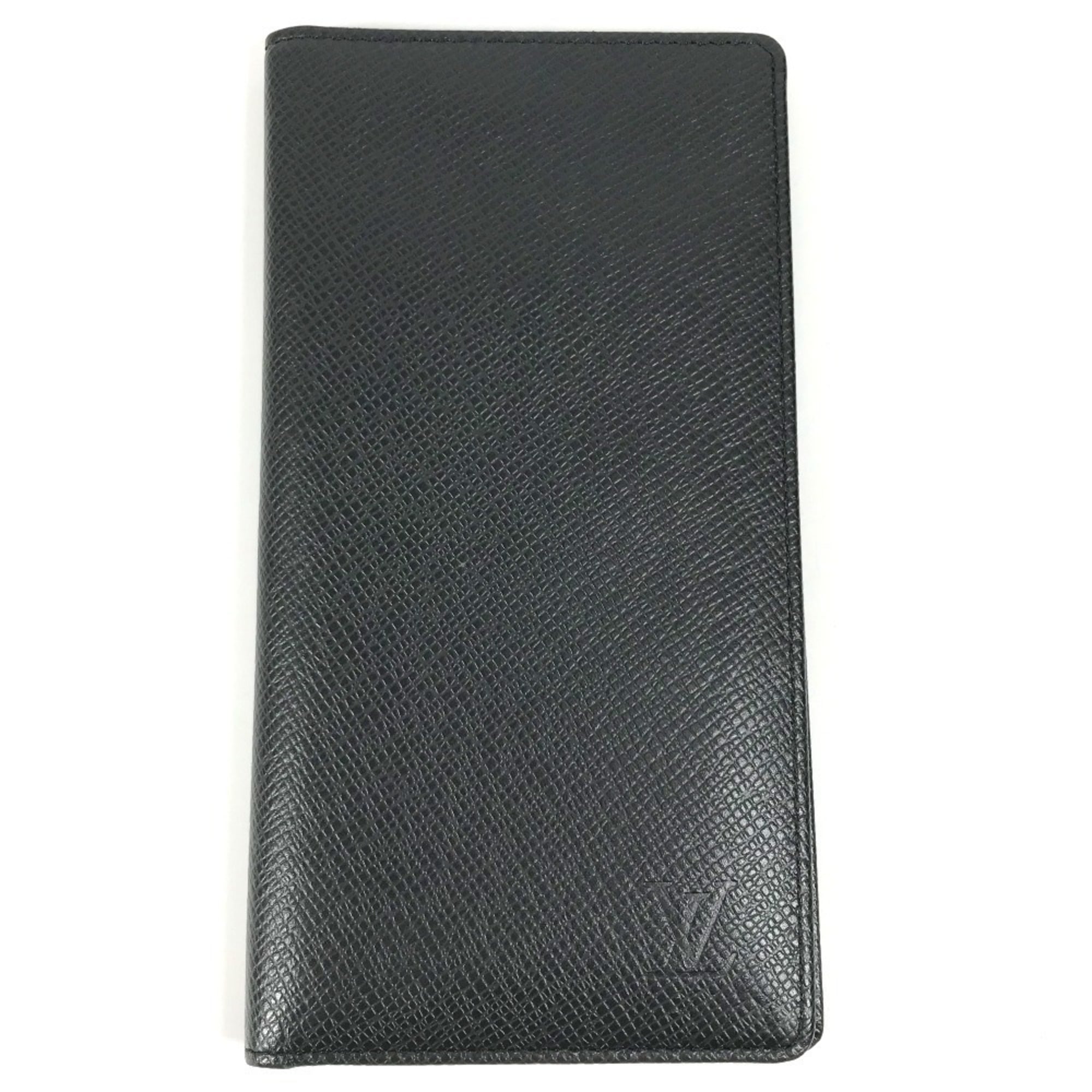 Louis Vuitton Taiga Ardoise Black Taiga Leather Long Wallet (Bi-Fold) (Pre-Owned)