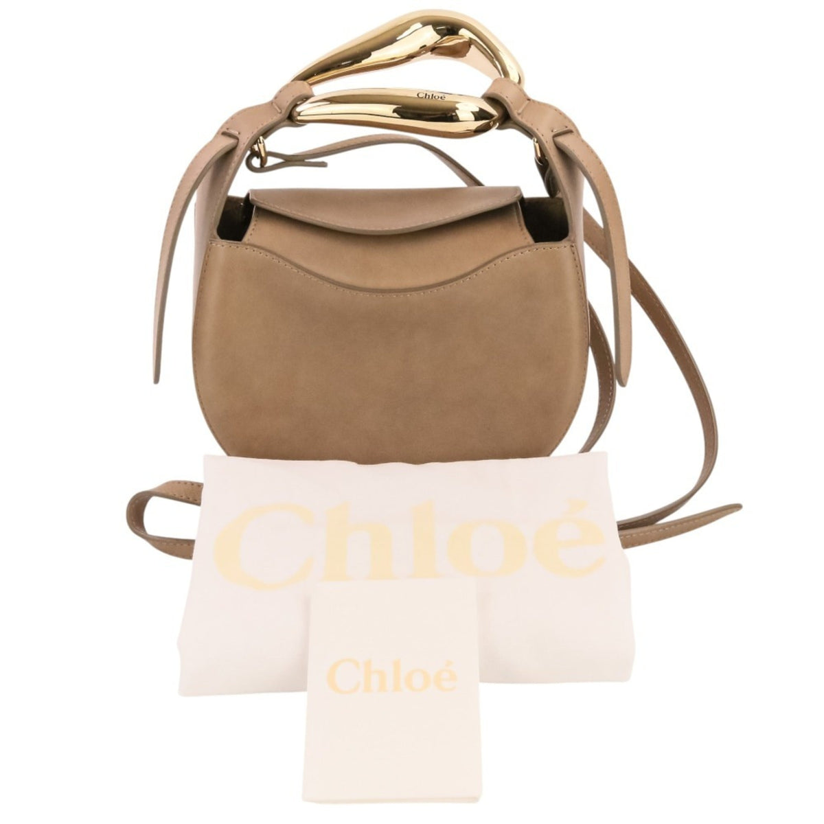 Chloé Grayish Leather Handbag Shoulder Bag (Pre-Owned)