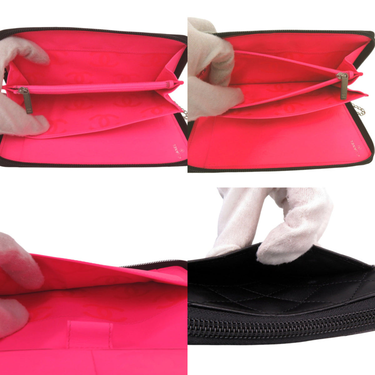 Chanel Black Pink Cambon Ligne Wallet (Bi-Fold) (Pre-Owned)