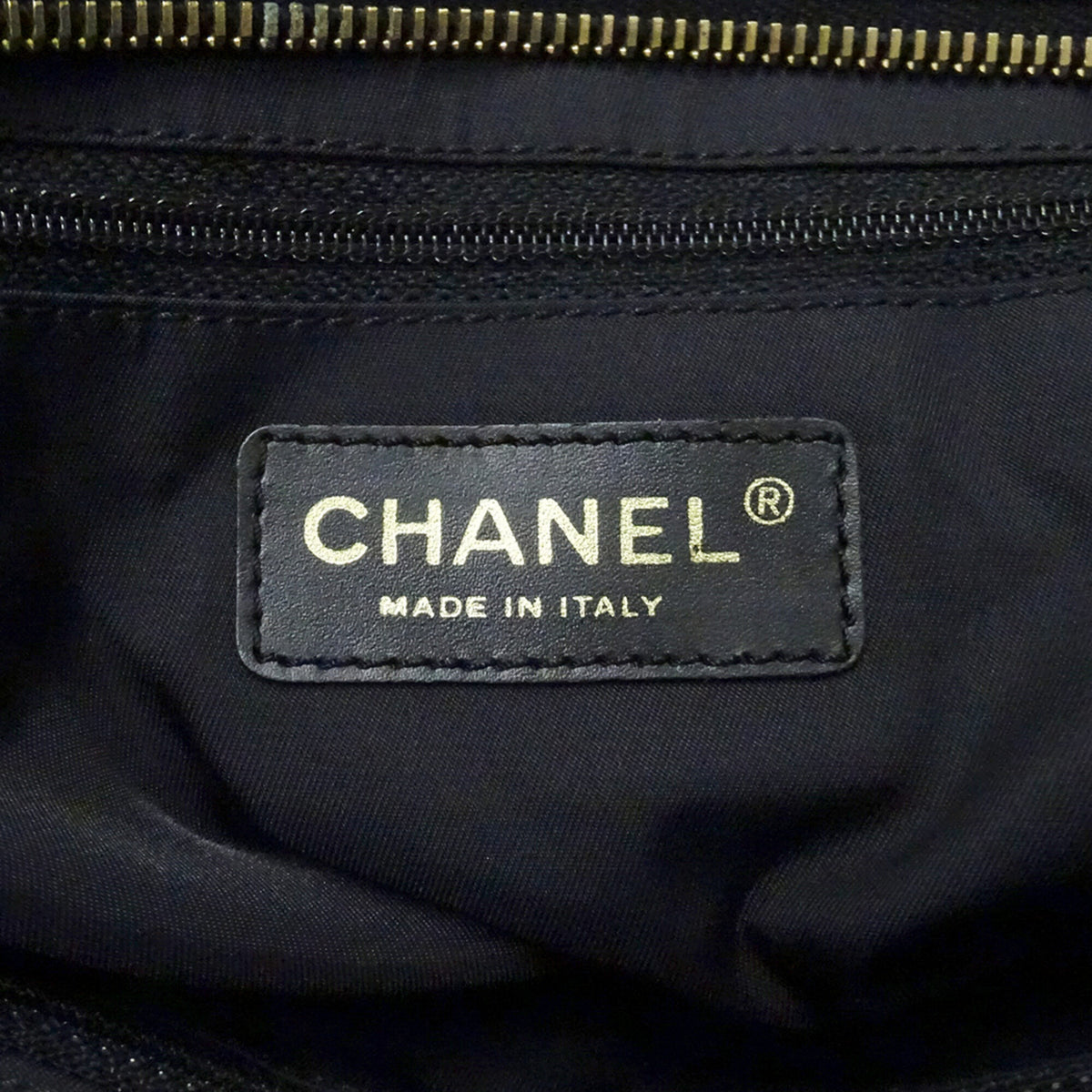 Chanel Black Nylon Handbag Tote Bag (Pre-Owned)