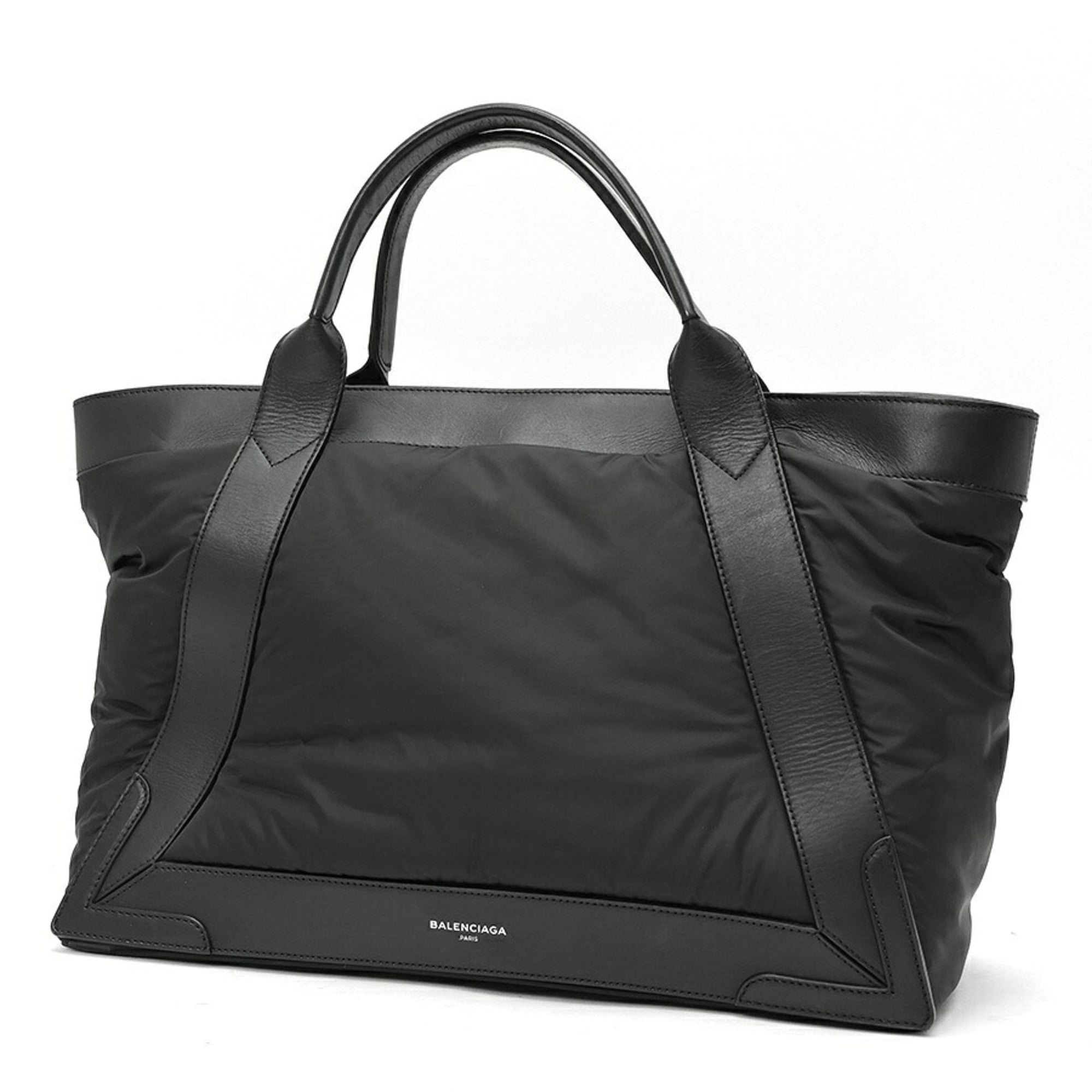 Balenciaga Black Nylon Leather Tote Bag (Pre-Owned)