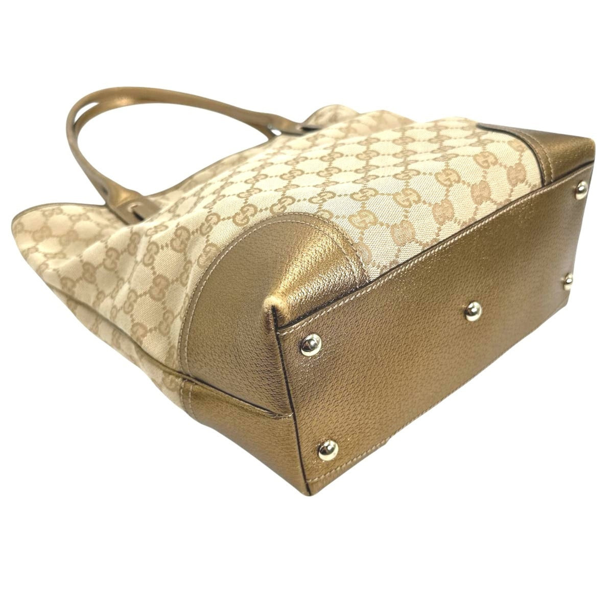 Gucci Beige Gg Canvas Handbag Tote Bag (Pre-Owned)