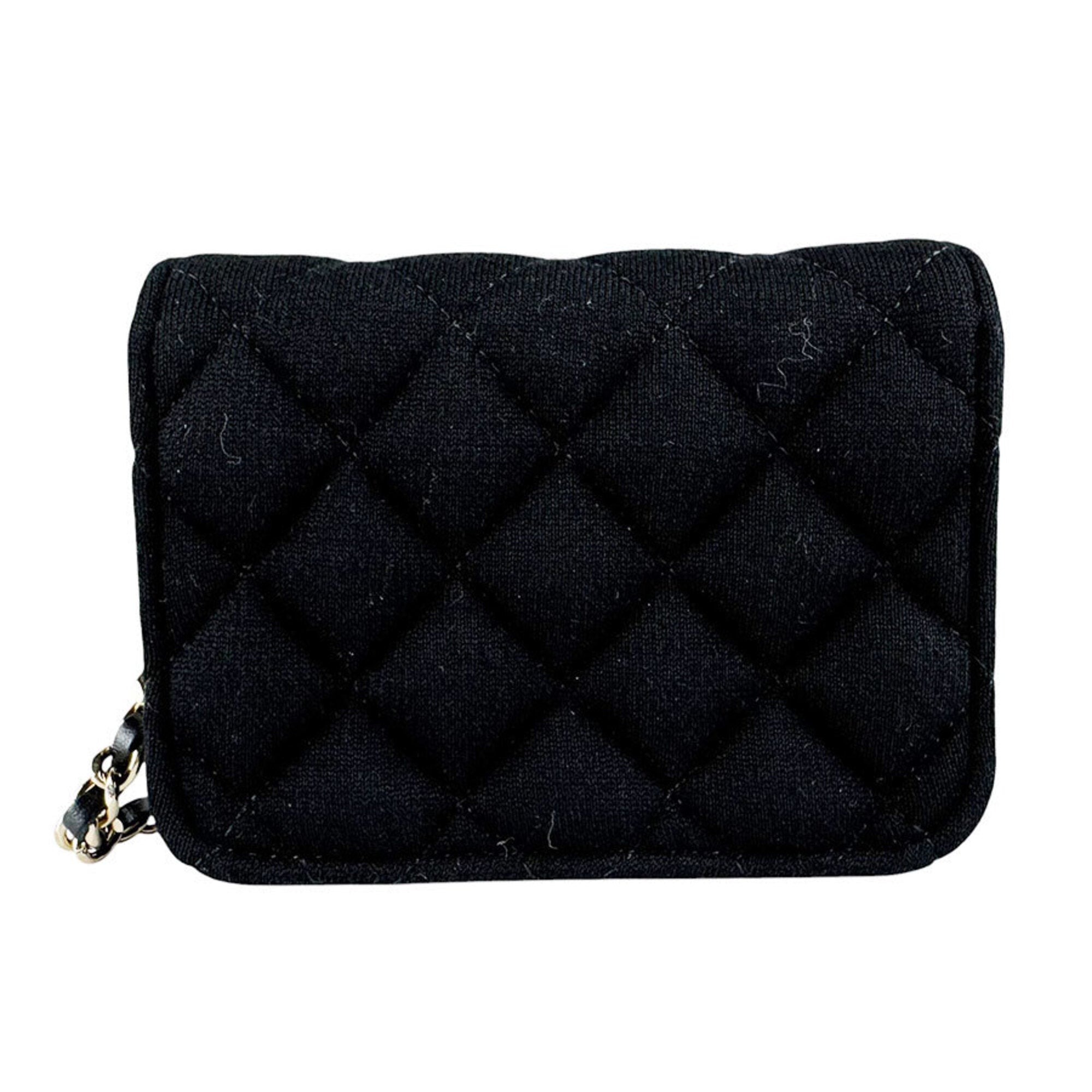 Chanel Black Cotton Leather Shoulder Bag (Pre-Owned)