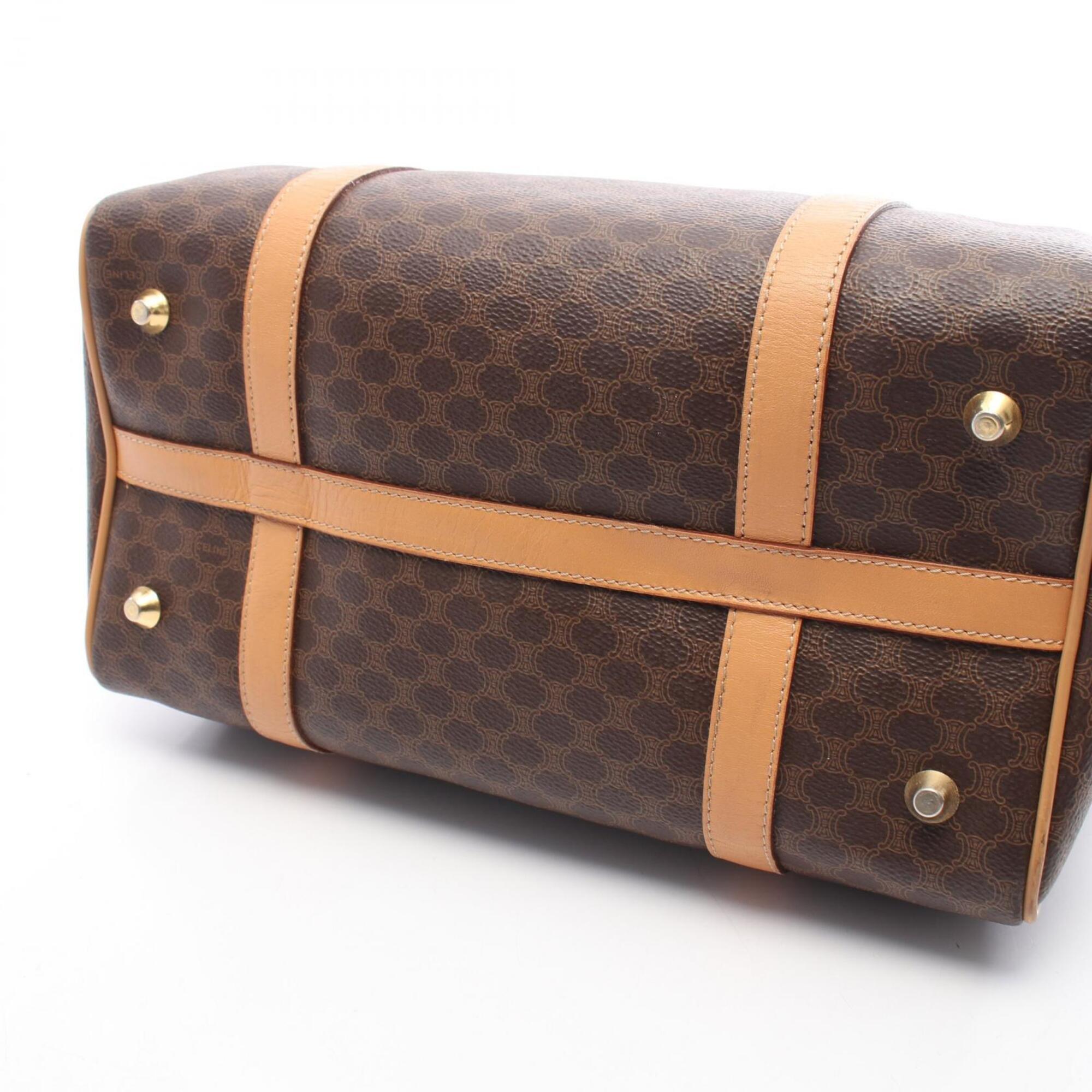 Celine Brown Coated Canvas Leather Handbag Tote Bag (Pre-Owned)