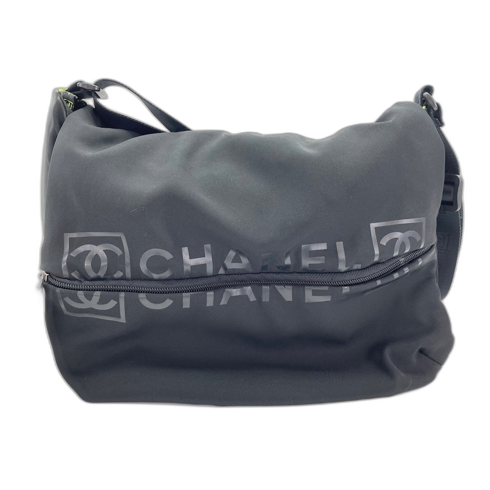 Chanel Sport Black Clear Nylon Shoulder Bag (Pre-Owned)