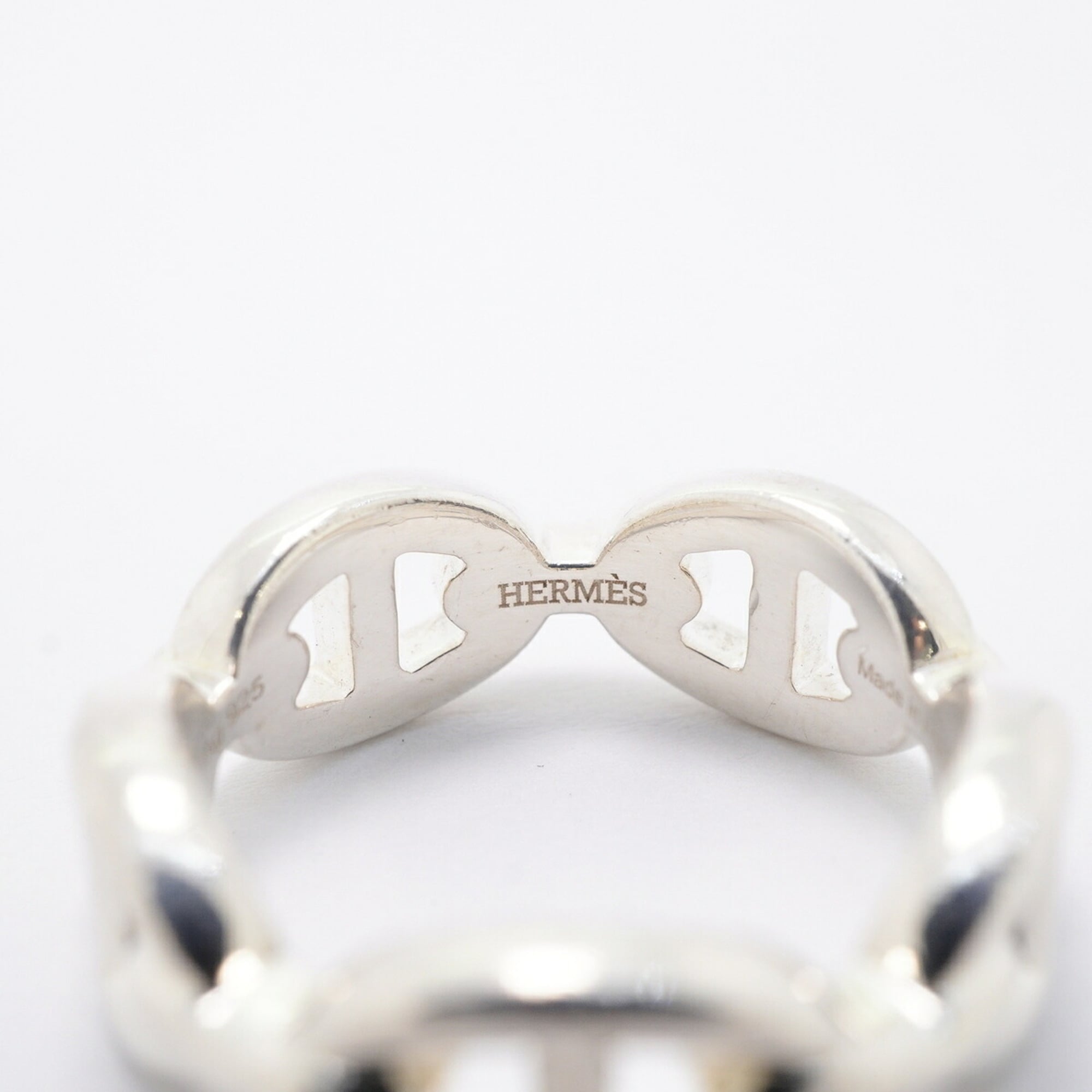 Hermes Silver 925 Band Ring (Pre-Owned)