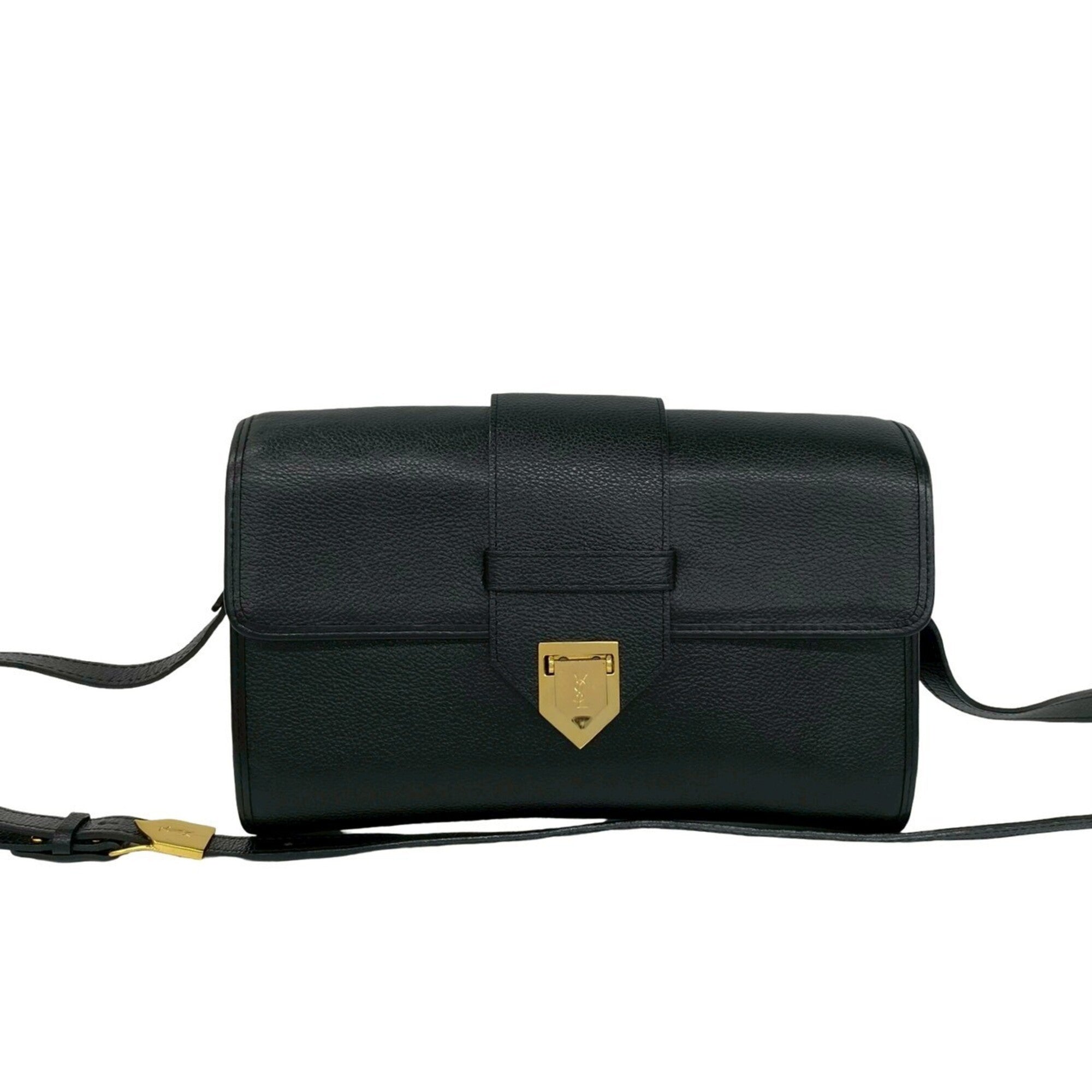Yves Saint Laurent Black Leather Pochette Shoulder Bag (Pre-Owned)