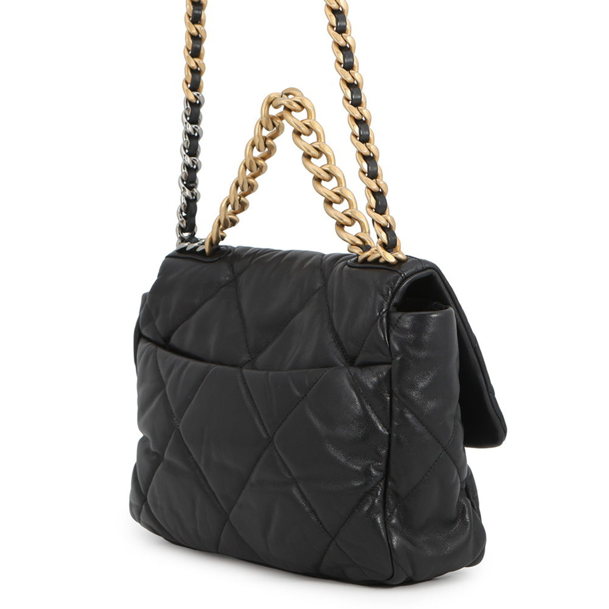 Chanel Black Leather Handbag Shoulder Bag (Pre-Owned)