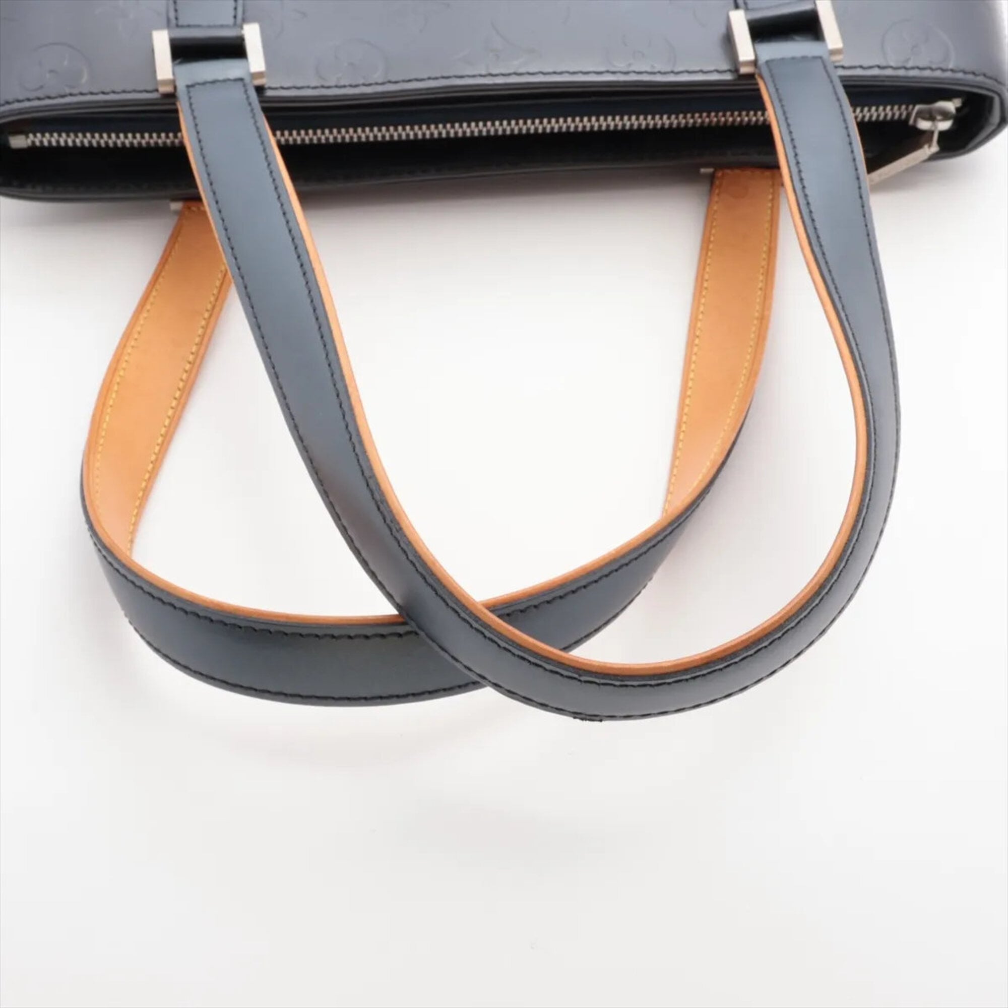 Louis Vuitton Blue Leather Handbag Tote Bag (Pre-Owned)