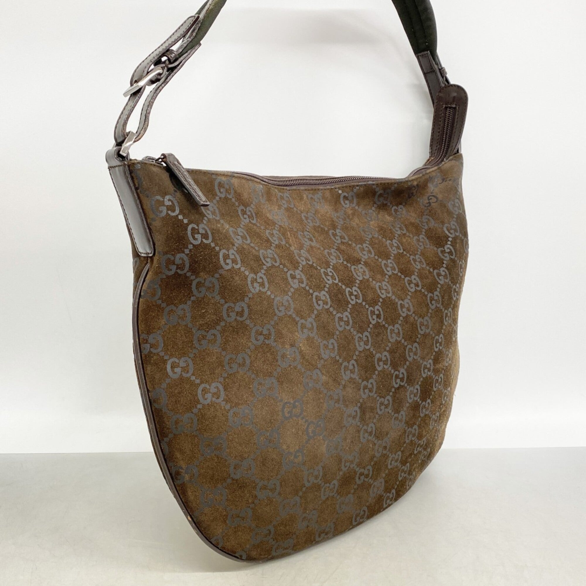 Gucci Brown Suede Shoulder Bag (Pre-Owned)