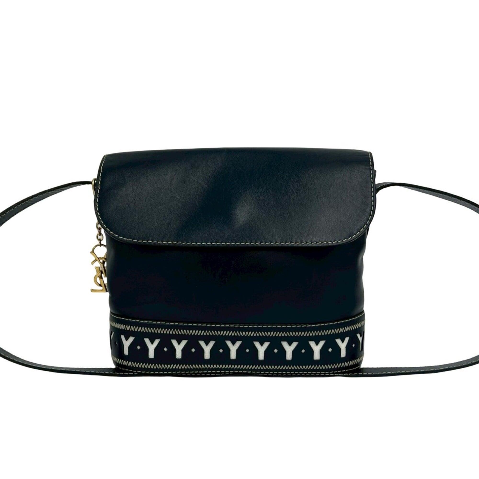 Yves Saint Laurent Navy Leather Shoulder Bag (Pre-Owned)