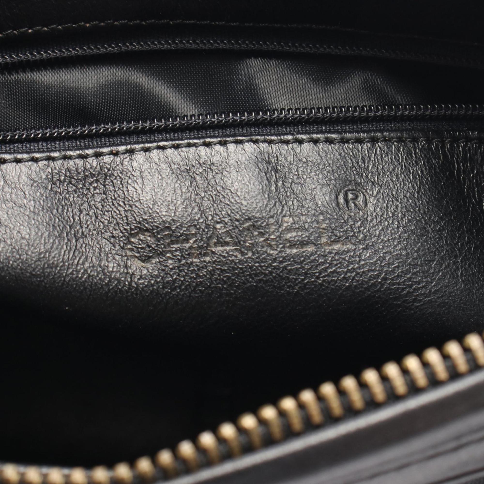 Chanel Black Leather Handbag Shoulder Bag (Pre-Owned)