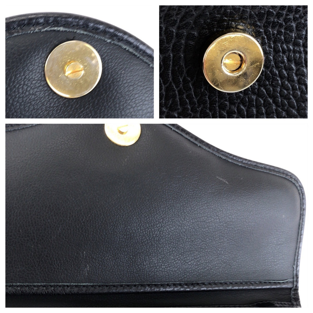 Christian Dior Black Leather Pochette Shoulder Bag (Pre-Owned)