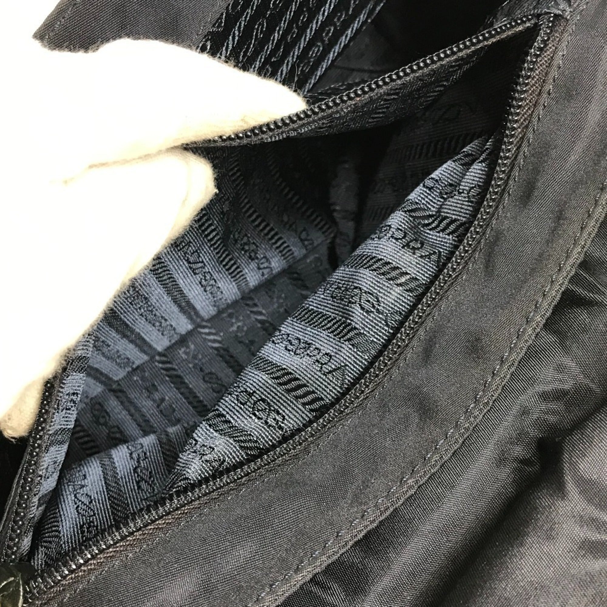 Prada Navy Nylon Handbag Tote Bag (Pre-Owned)