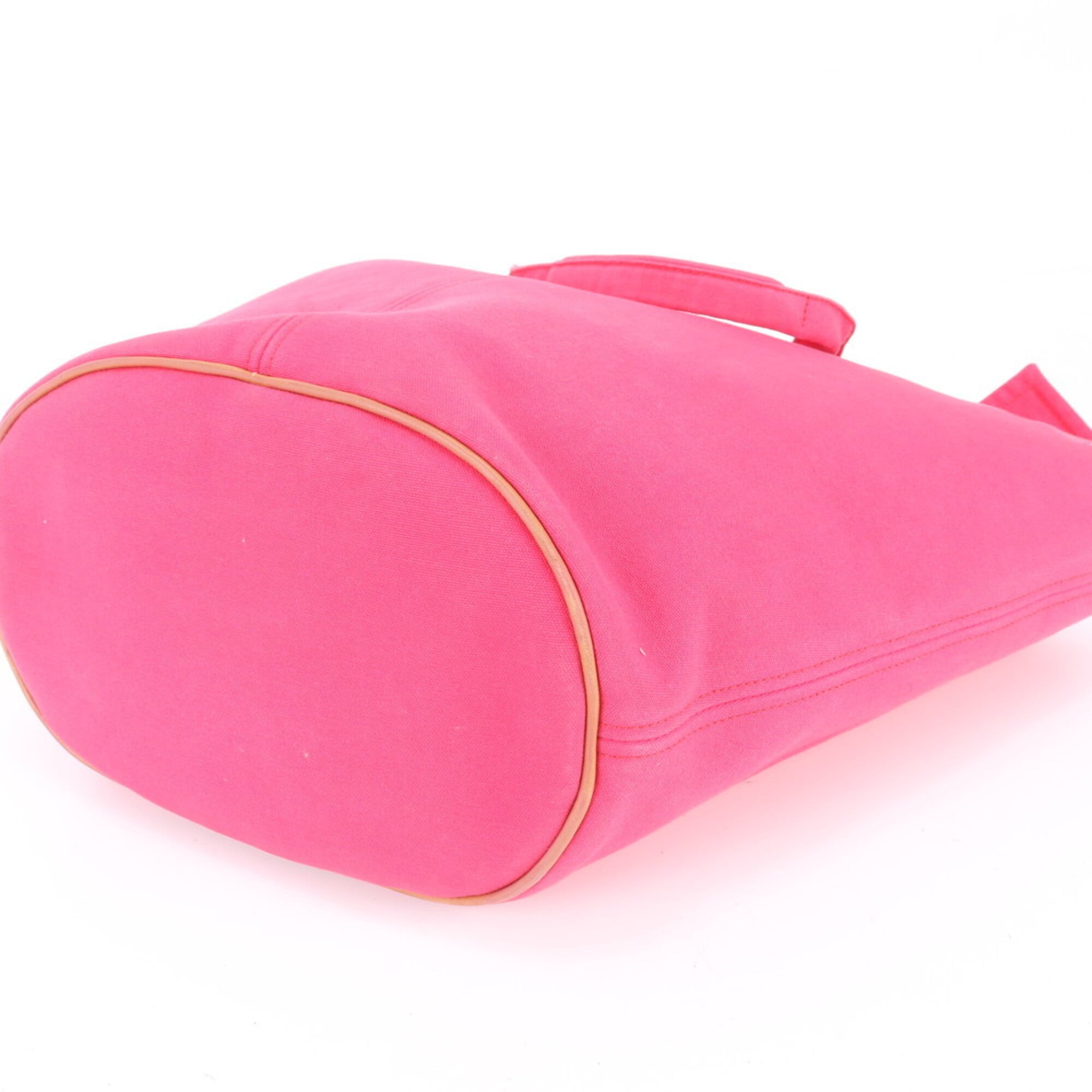Hermes Pink Leather Canvas Handbag Pouch Shoulder Bag Tote Bag (Pre-Owned)