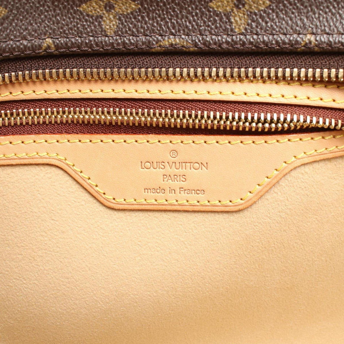 Louis Vuitton Brown Coated Canvas Leather Handbag Shoulder Bag (Pre-Owned)