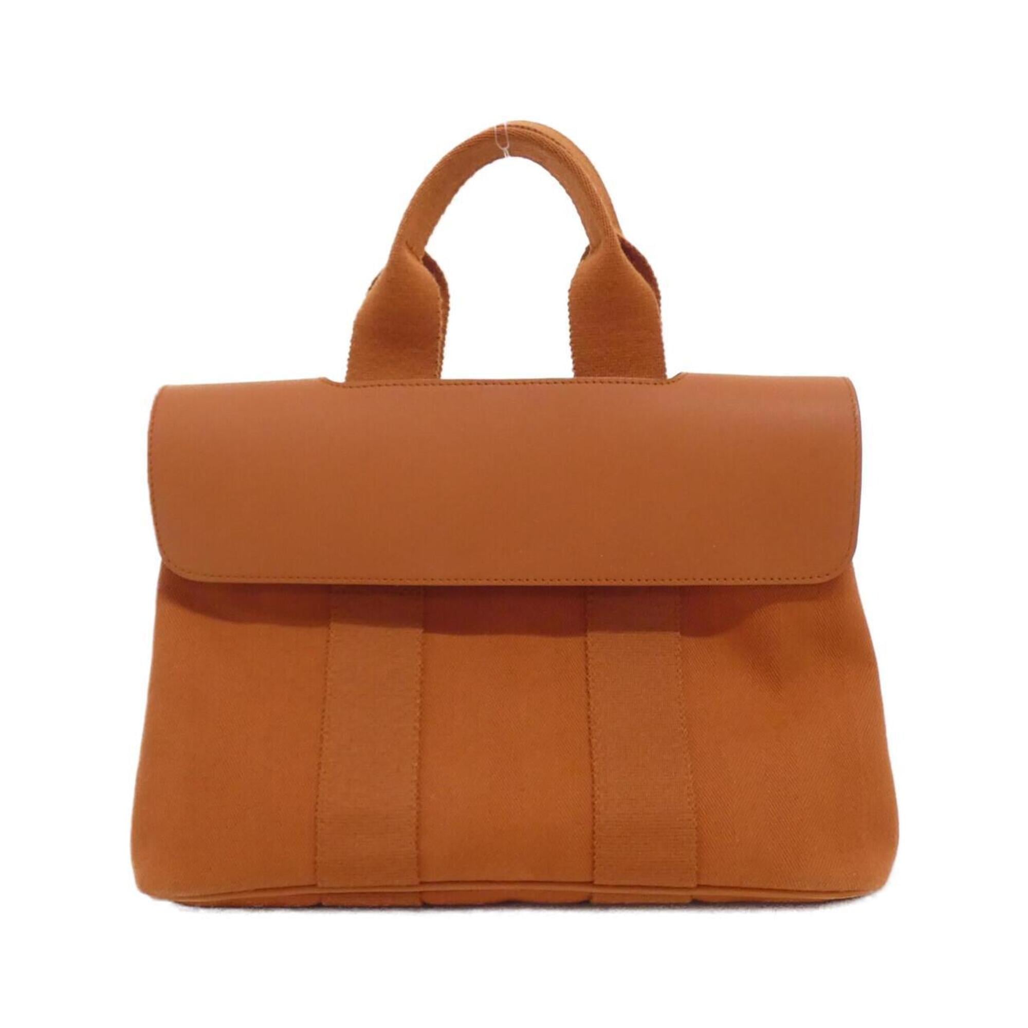 Hermes Brique Toile Chevron Handbag (Pre-Owned)