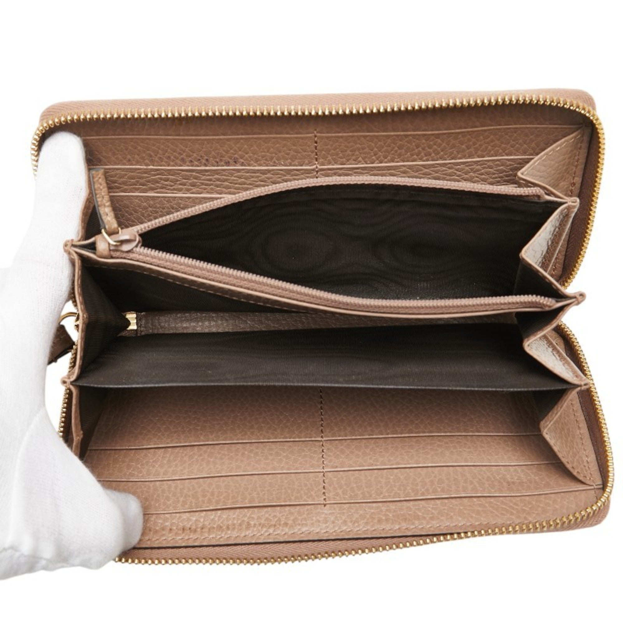 Gucci Beige Pvc Leather Long Wallet (Bi-Fold) (Pre-Owned)