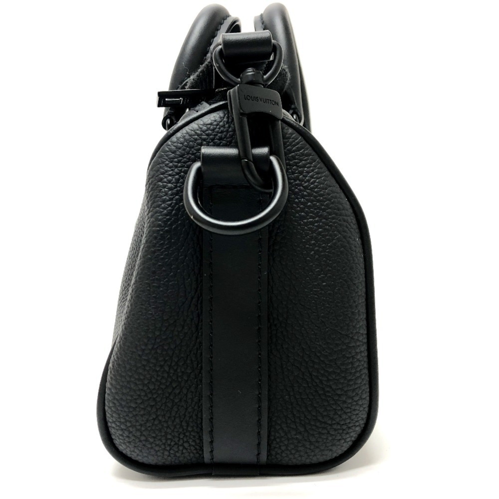 Louis Vuitton Black Leather Boston Bag Shoulder Bag (Pre-Owned)