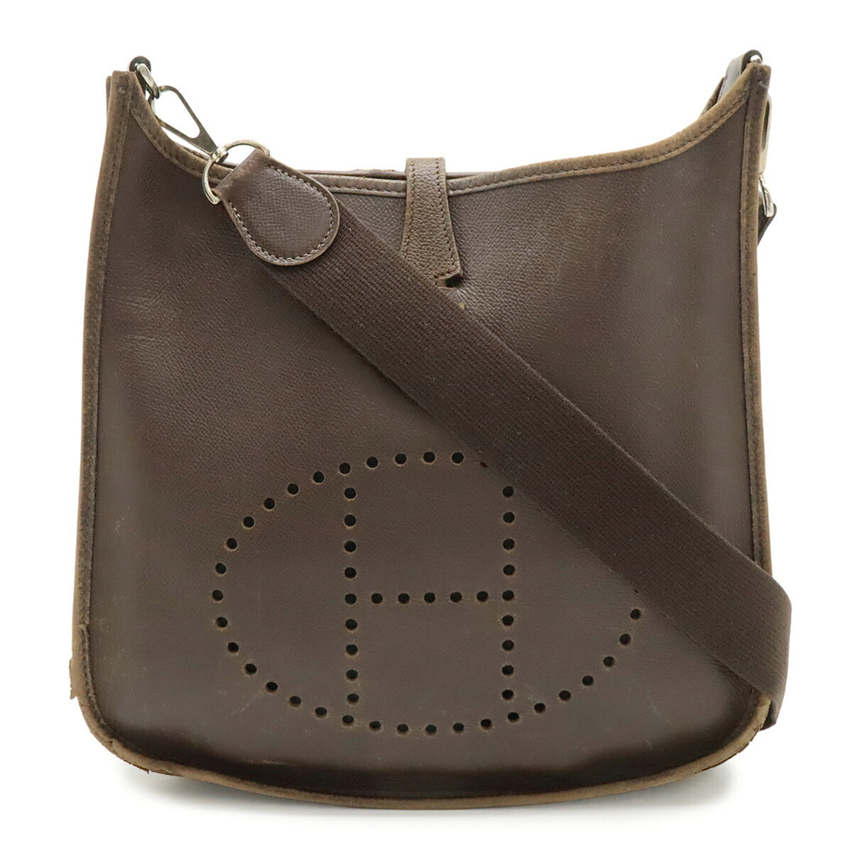 Hermes Dark Brown Courchevel Leather Shoulder Bag (Pre-Owned)