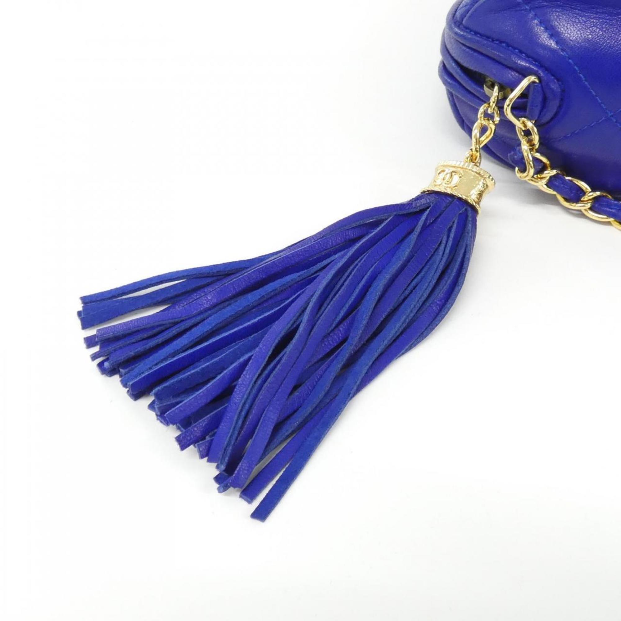 Chanel Blue Leather Shoulder Bag (Pre-Owned)