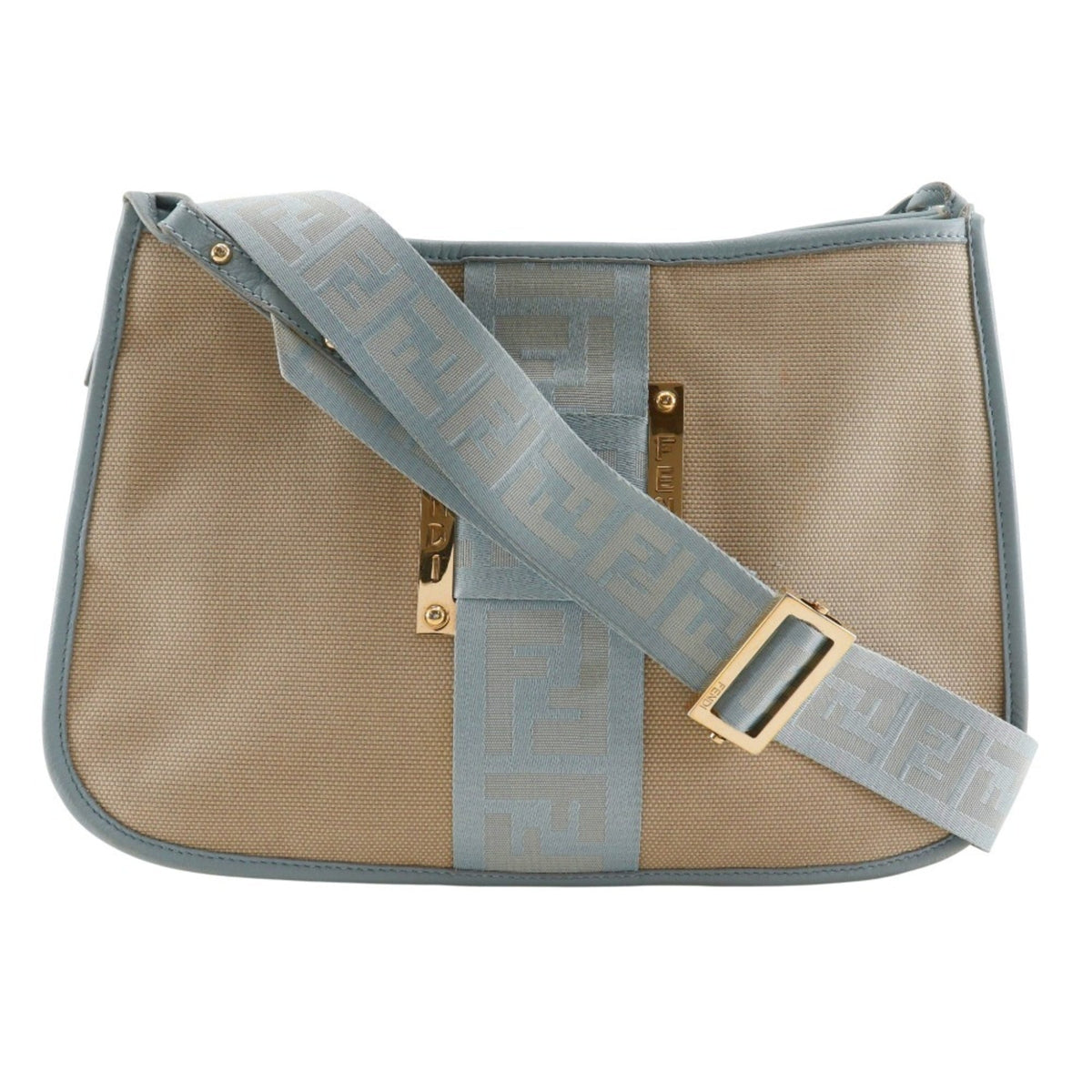 Fendi Beige Canvas Shoulder Bag (Pre-Owned)