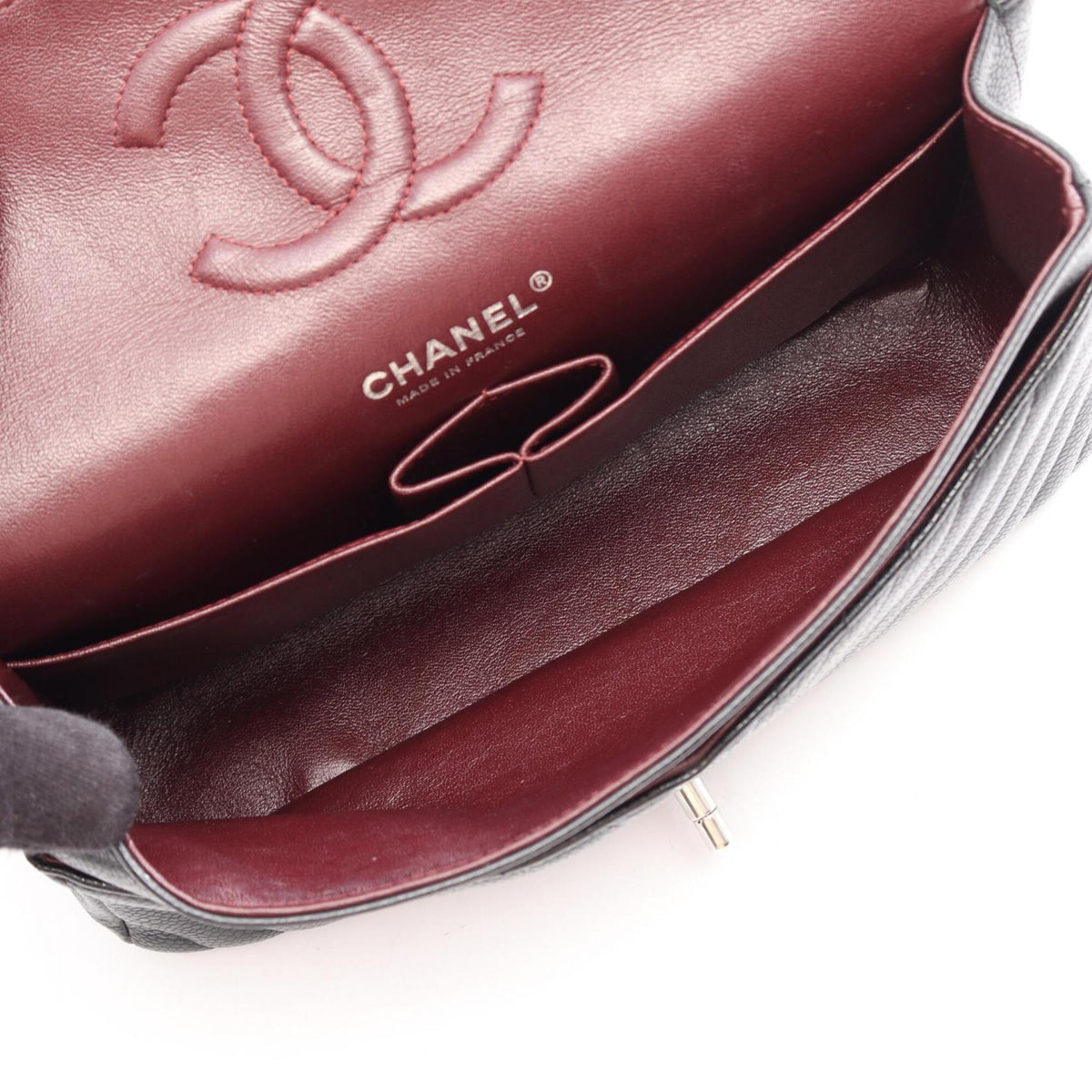 Chanel Black Grained Calfskin Handbag Shoulder Bag (Pre-Owned)