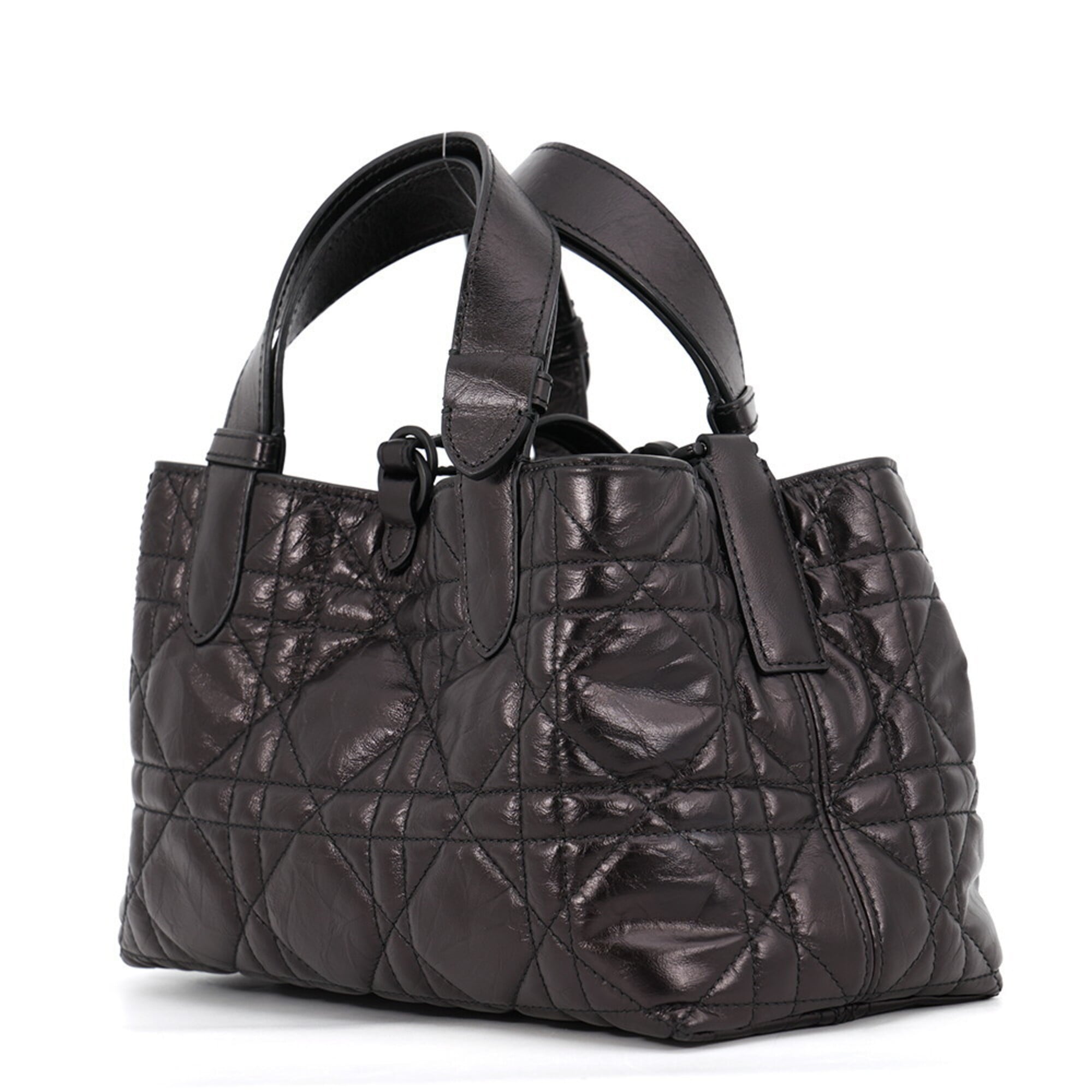Christian Dior Metallic Black Leather Handbag (Pre-Owned)